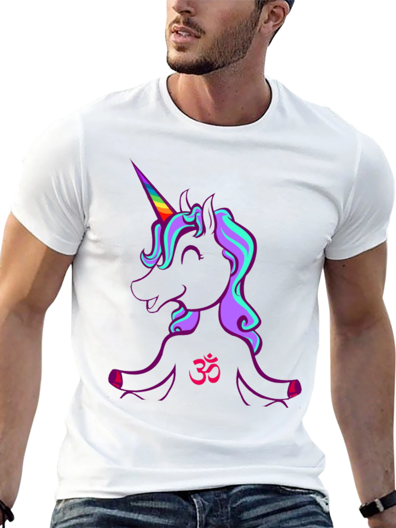Black Unicorn OM T-Shirt - Spiritual Graphic Tee view 13