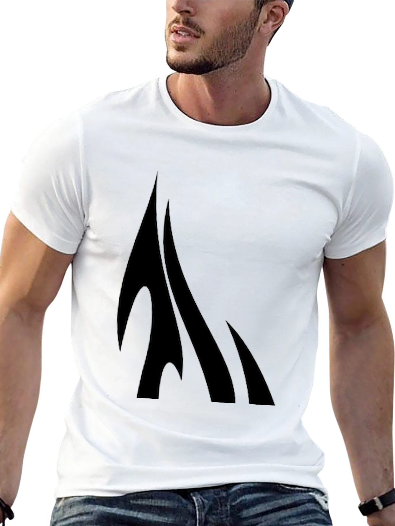 Black Stylish Black Graphic Tee - Modern Design view 13