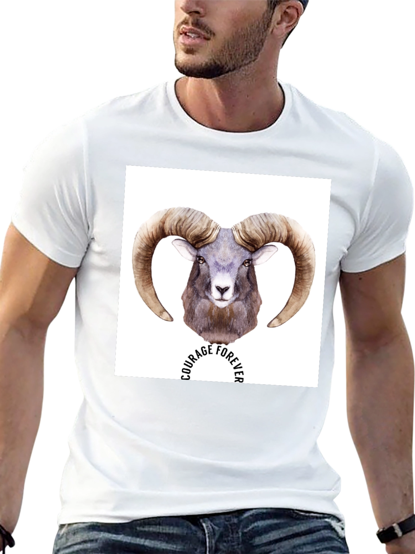 Black Courage Forever Ram Graphic T-Shirt - Black view 13