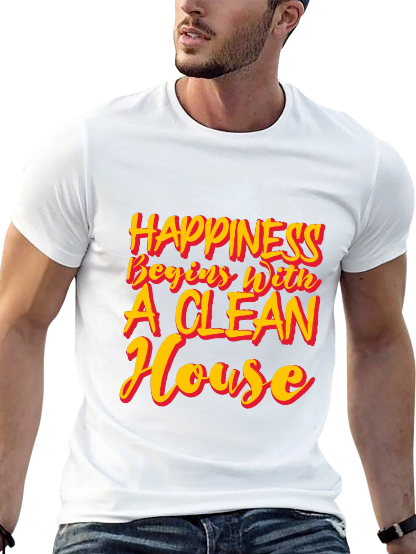 Black Happiness Clean House T-Shirt view 13