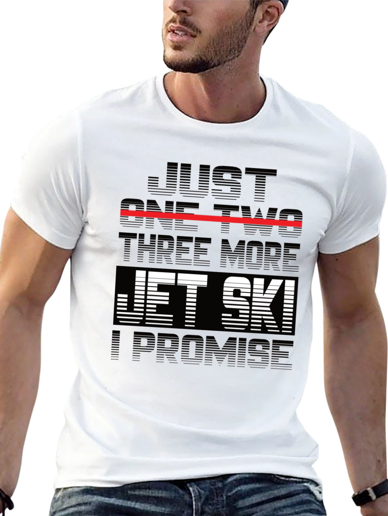 Black Jet Ski Promise T-Shirt - Black Graphic Tee view 13