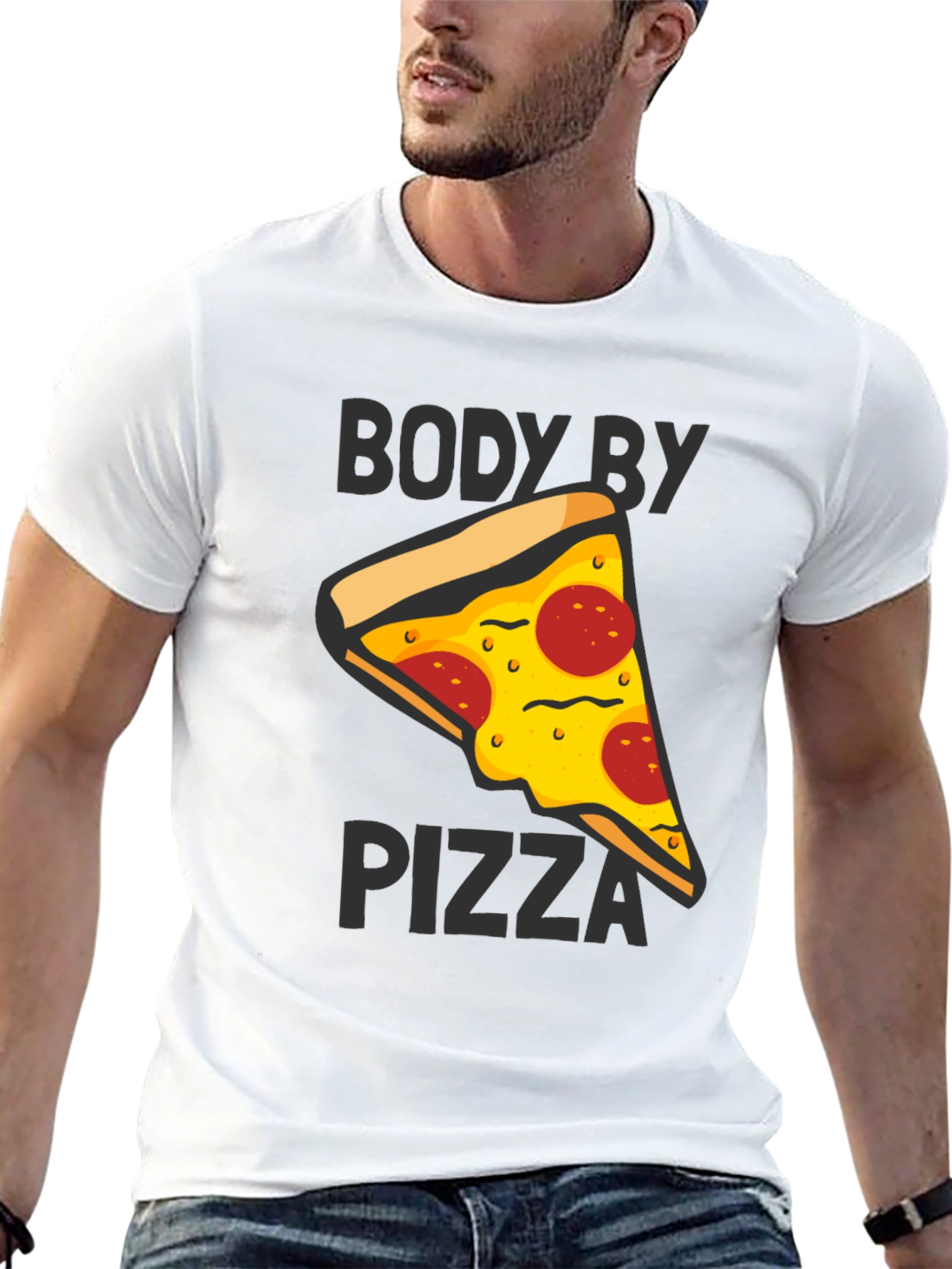 Body By Pizza Graphic Tee - Funny Unisex T-Shirt - 13