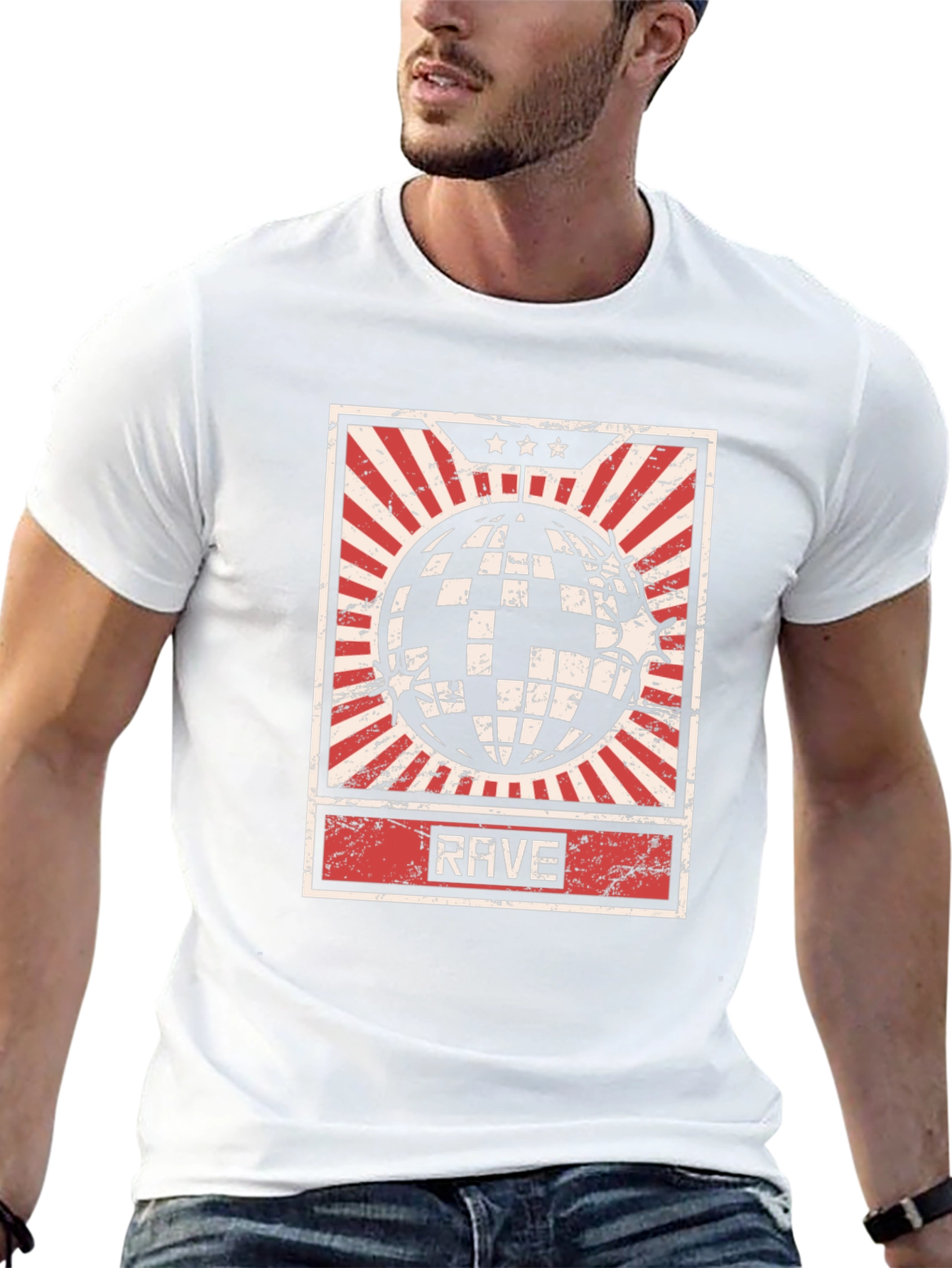 Black Rave Retro Disco Ball T-Shirt view 13
