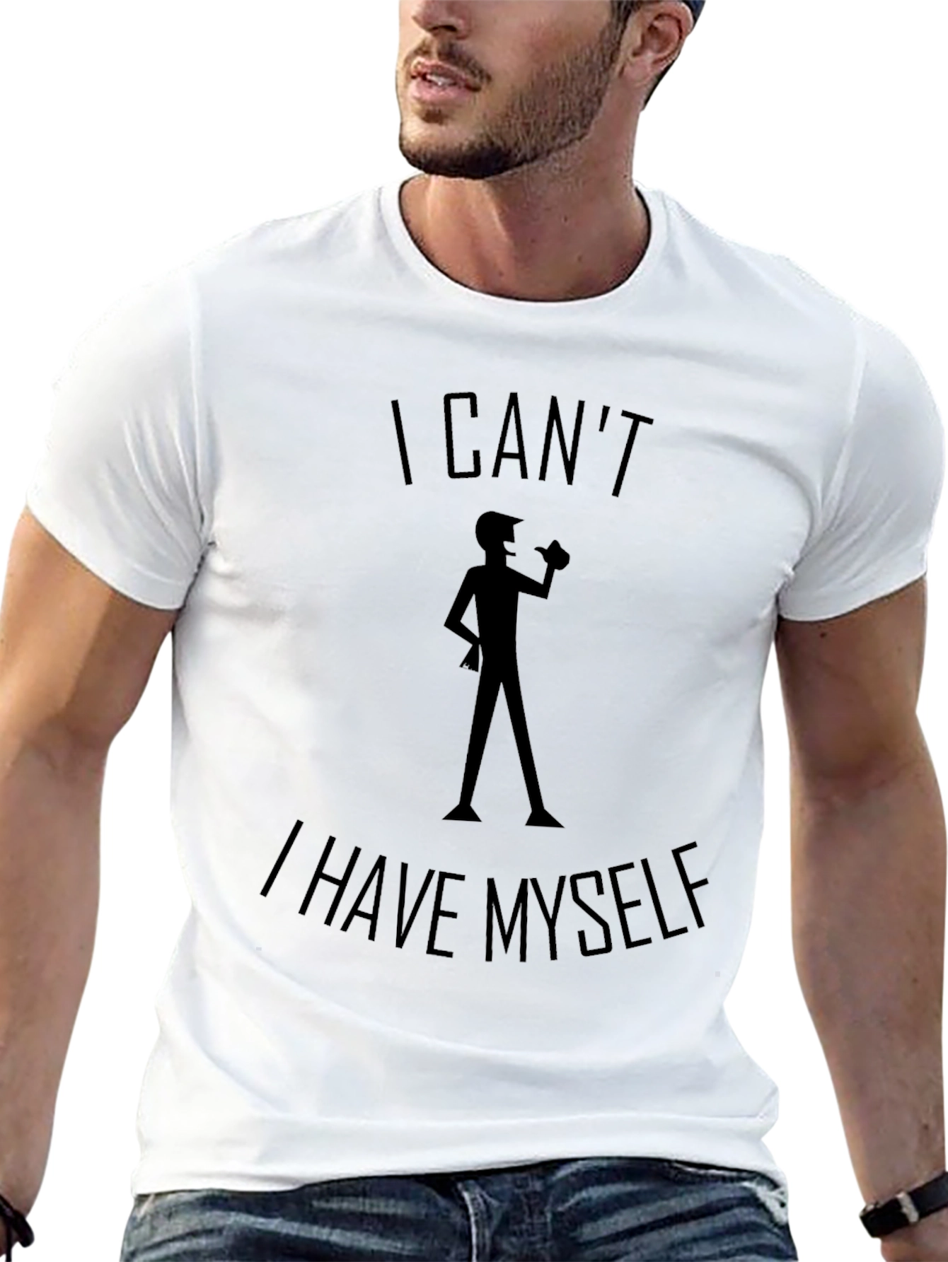 Black I Can't I Have Myself Black T-Shirt view 13