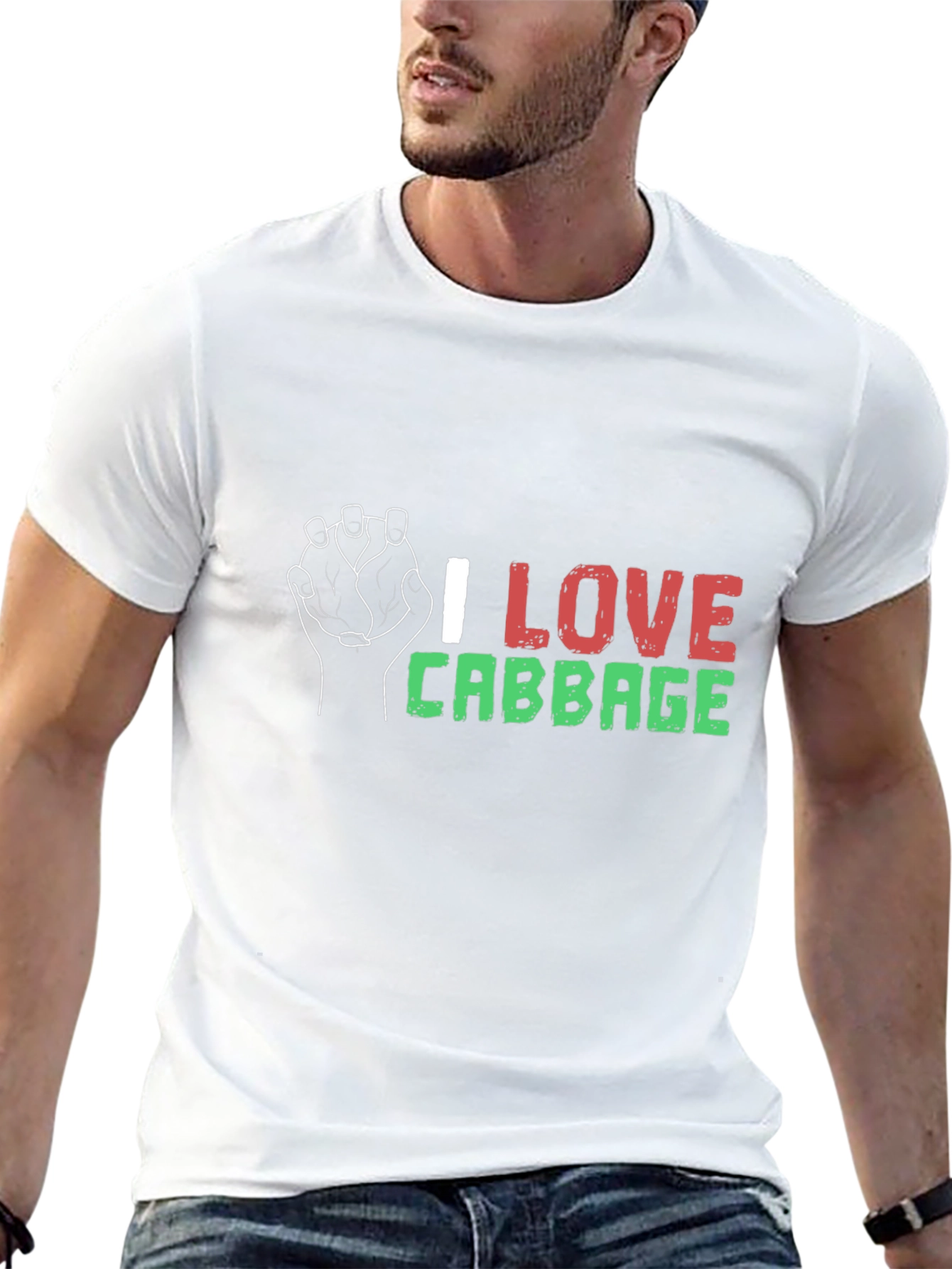 Black I Love Cabbage Graphic Tee - Black view 13