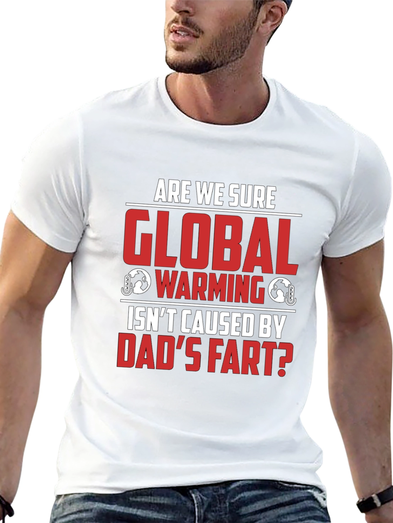 Black Dad's Fart Global Warming Humor Tee view 13
