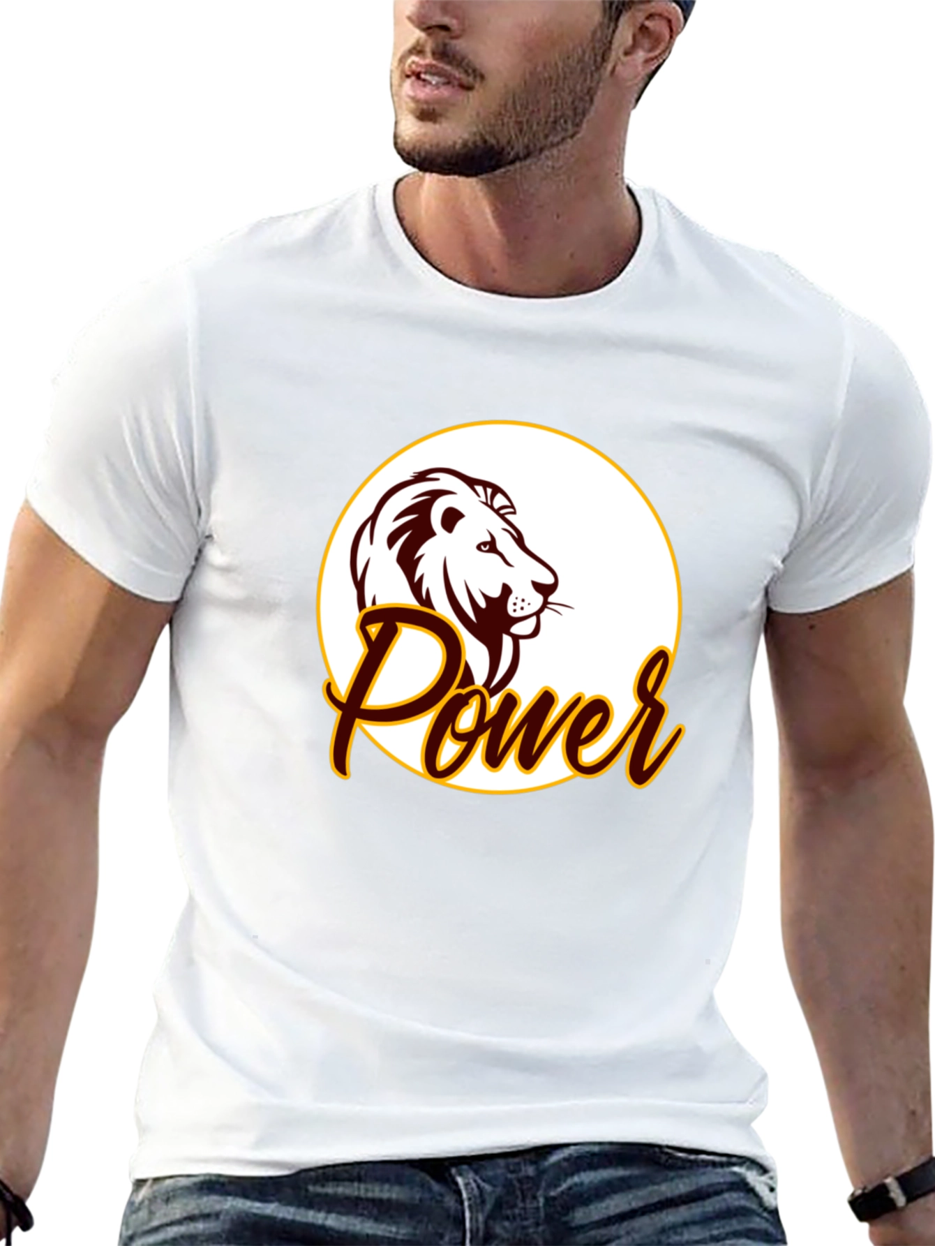 Black Power Lion Graphic Tee - Black Cotton Blend view 13