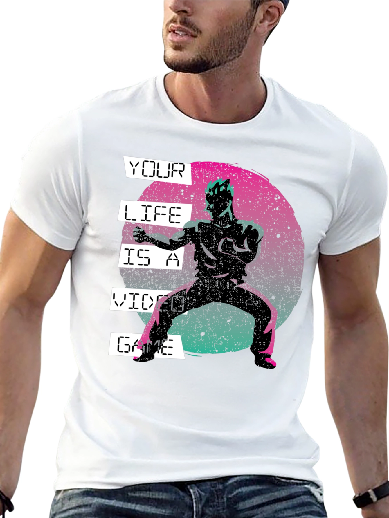 Black Your Life Is A Video Game Black Graphic Tee view 13