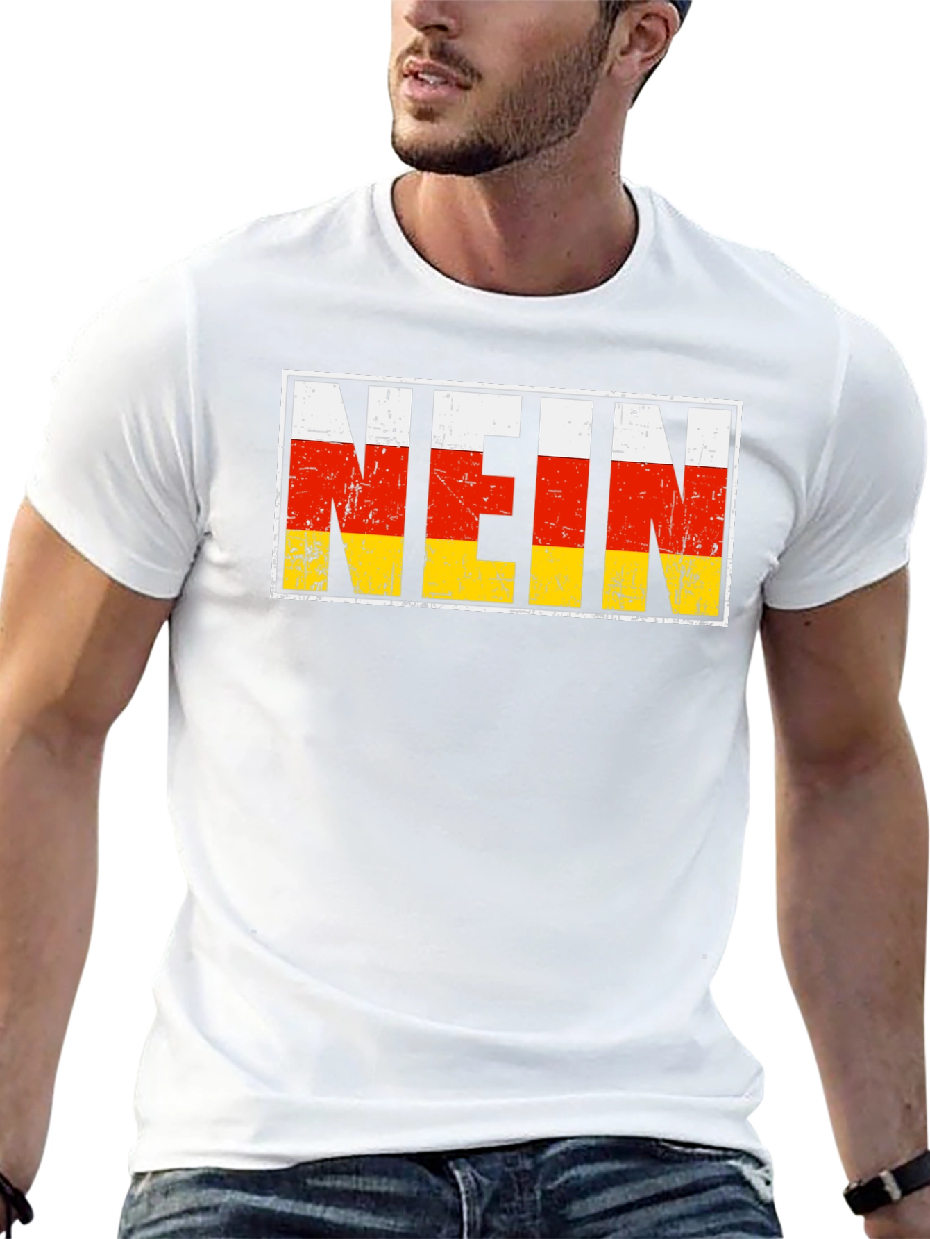 Black NEIN Germany Flag T-Shirt view 13