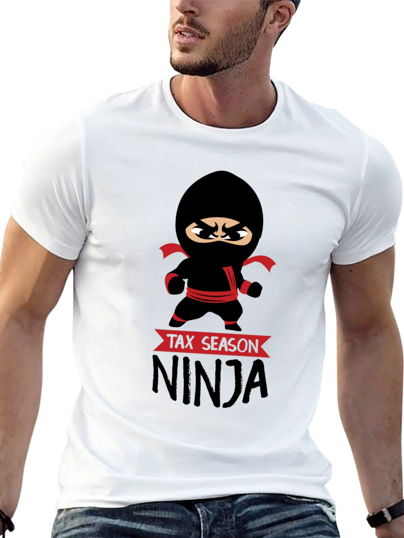 Black Tax Season Ninja Graphic T-Shirt view 13