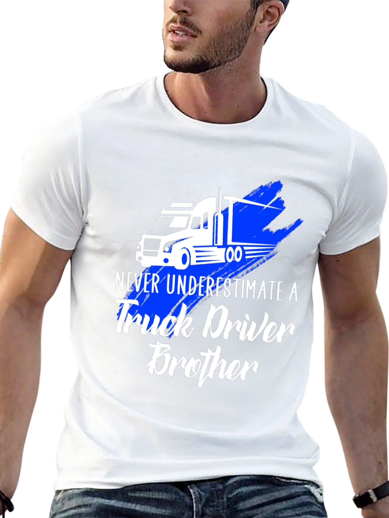 Black Truck Driver Brother T-Shirt view 13