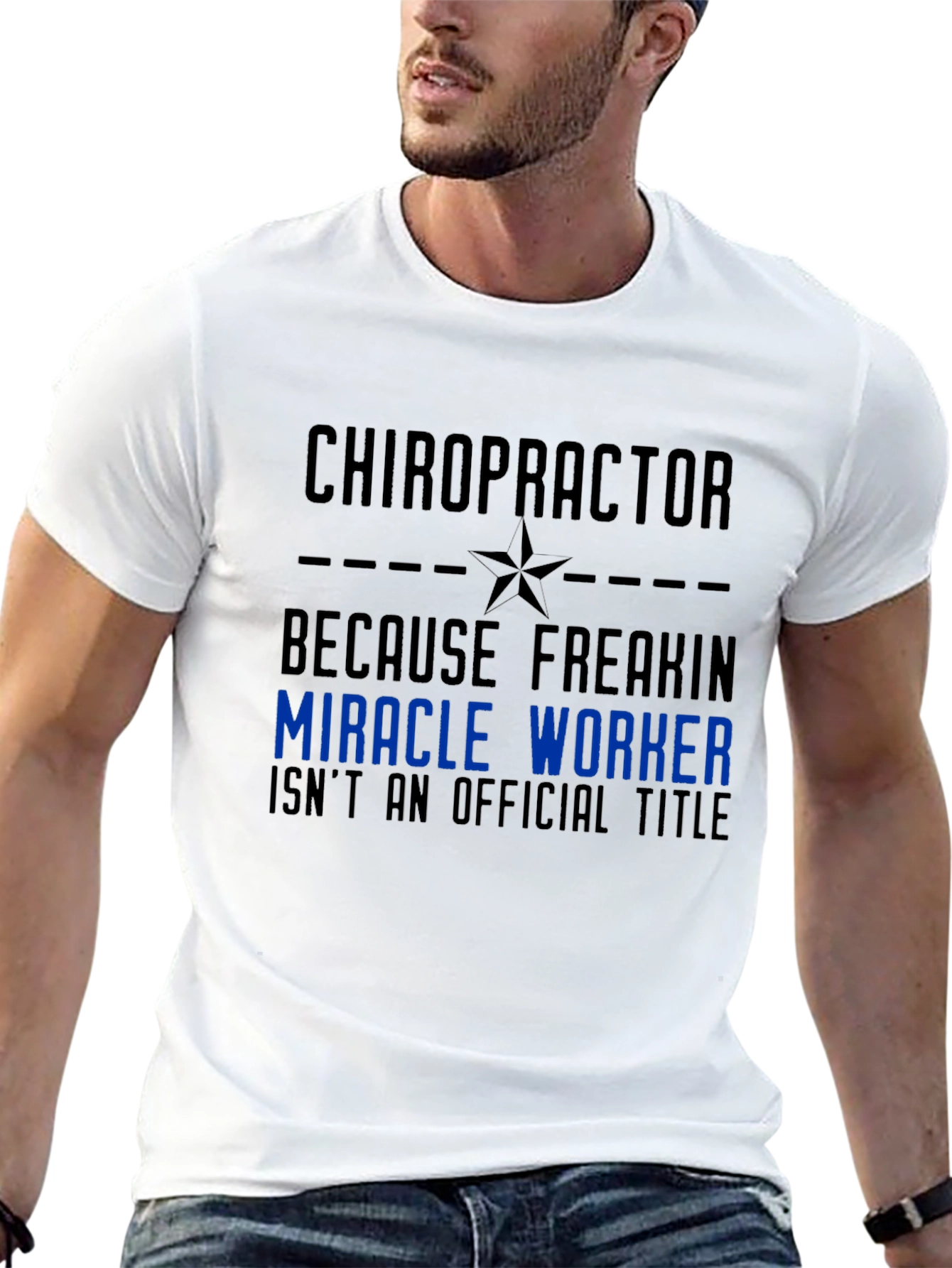 Black Chiropractor Miracle Worker Graphic Tee view 13