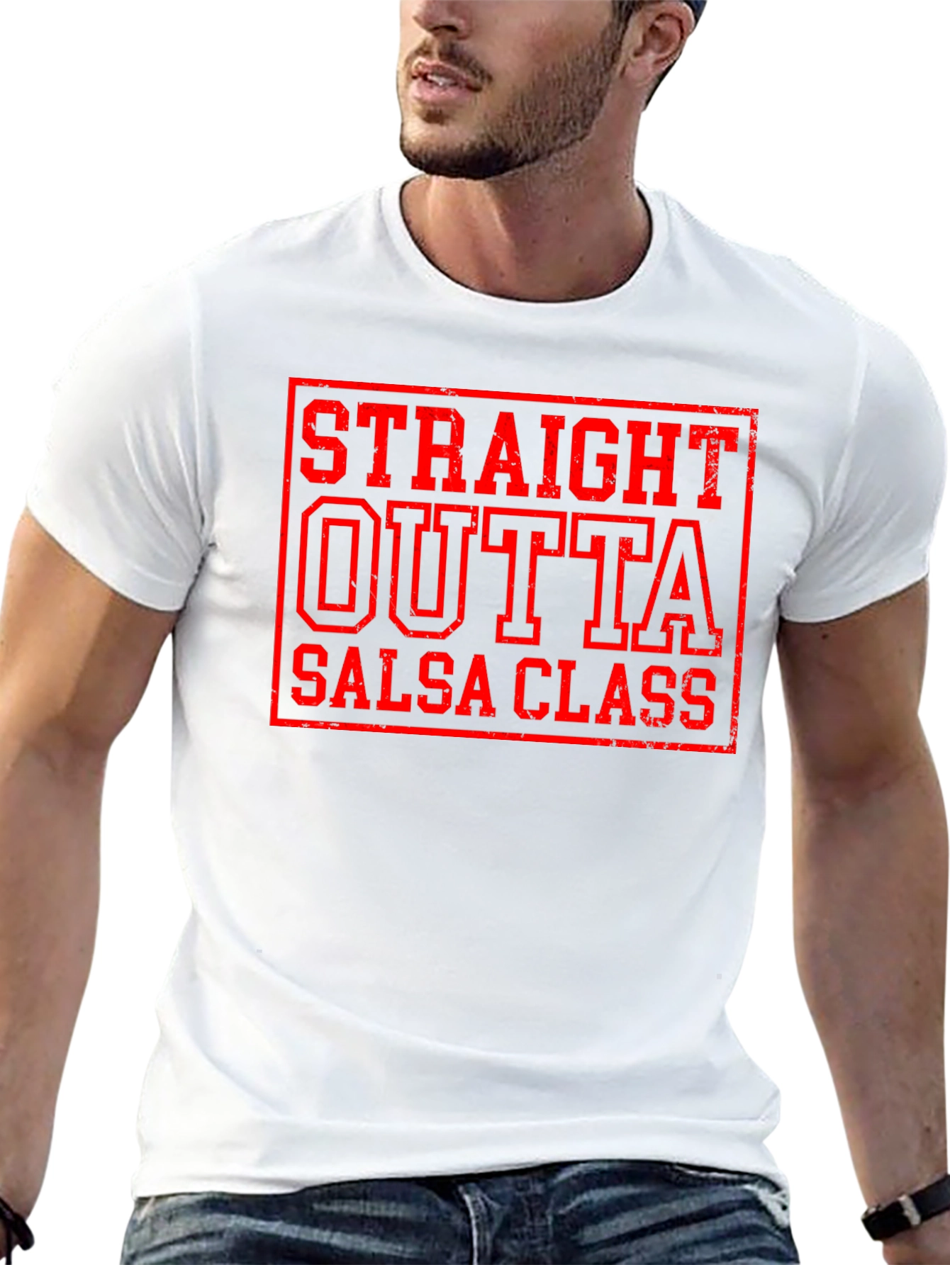 Black Straight Outta Salsa Class Funny Dance T-Shirt view 13