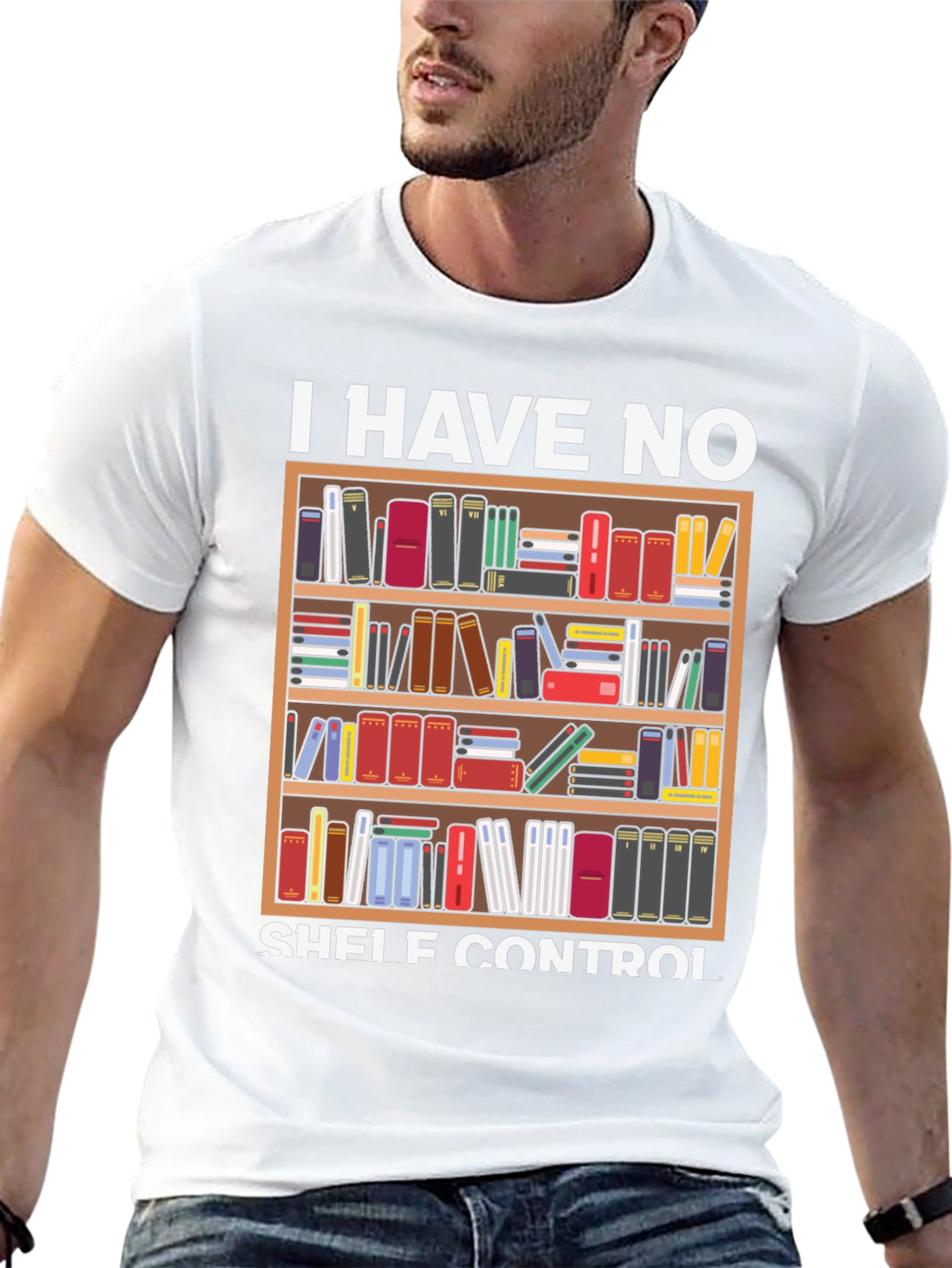 Black I Have No Shelf Control Book Lover T-Shirt view 13