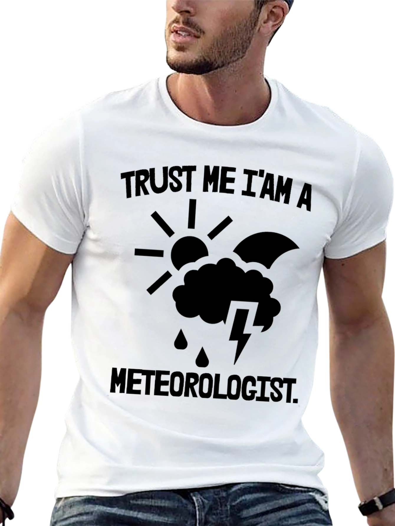 Black Trust Me I'm A Meteorologist Funny Weather T-Shirt view 13