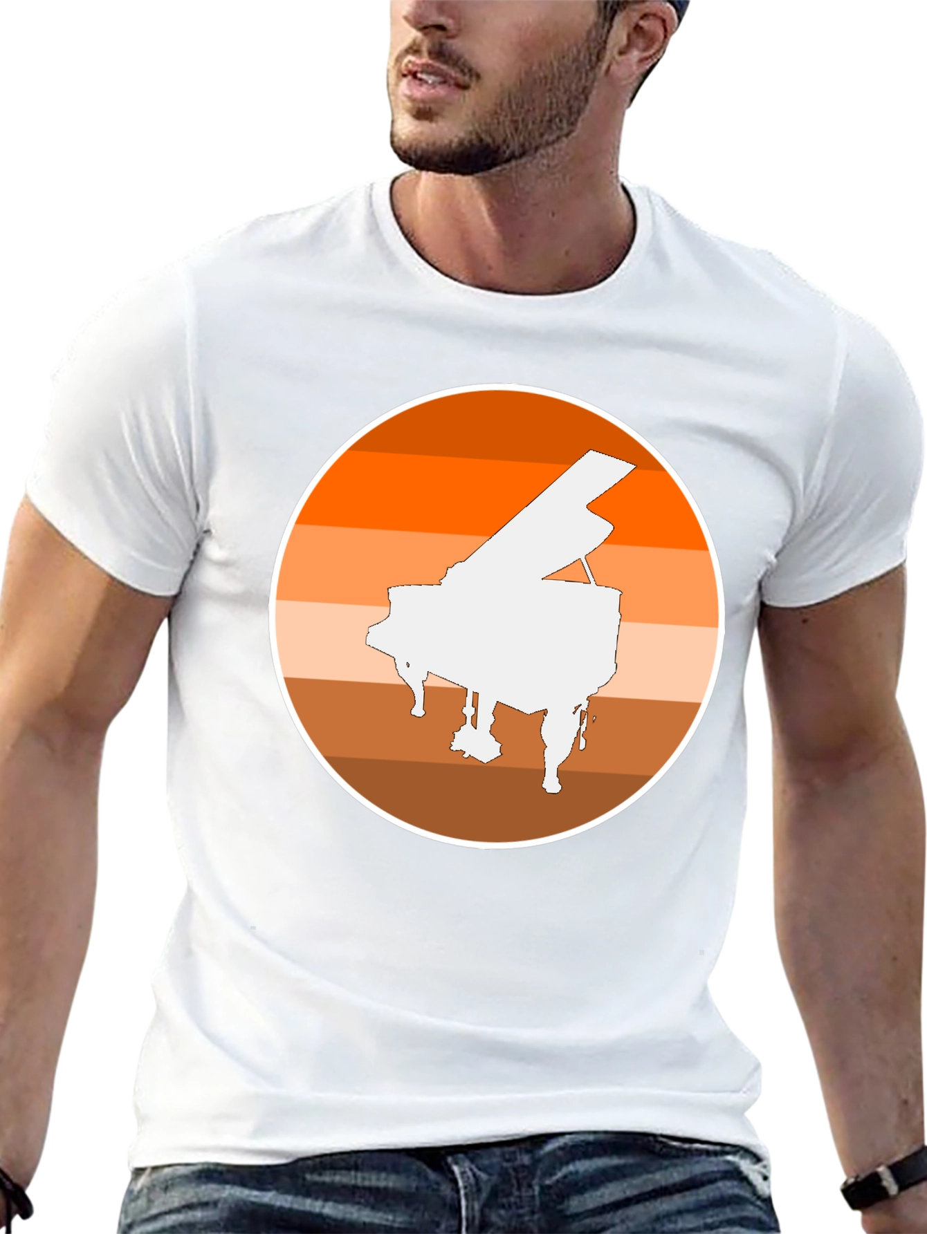 Black Piano Sunset Graphic Tee - Musician Style view 13