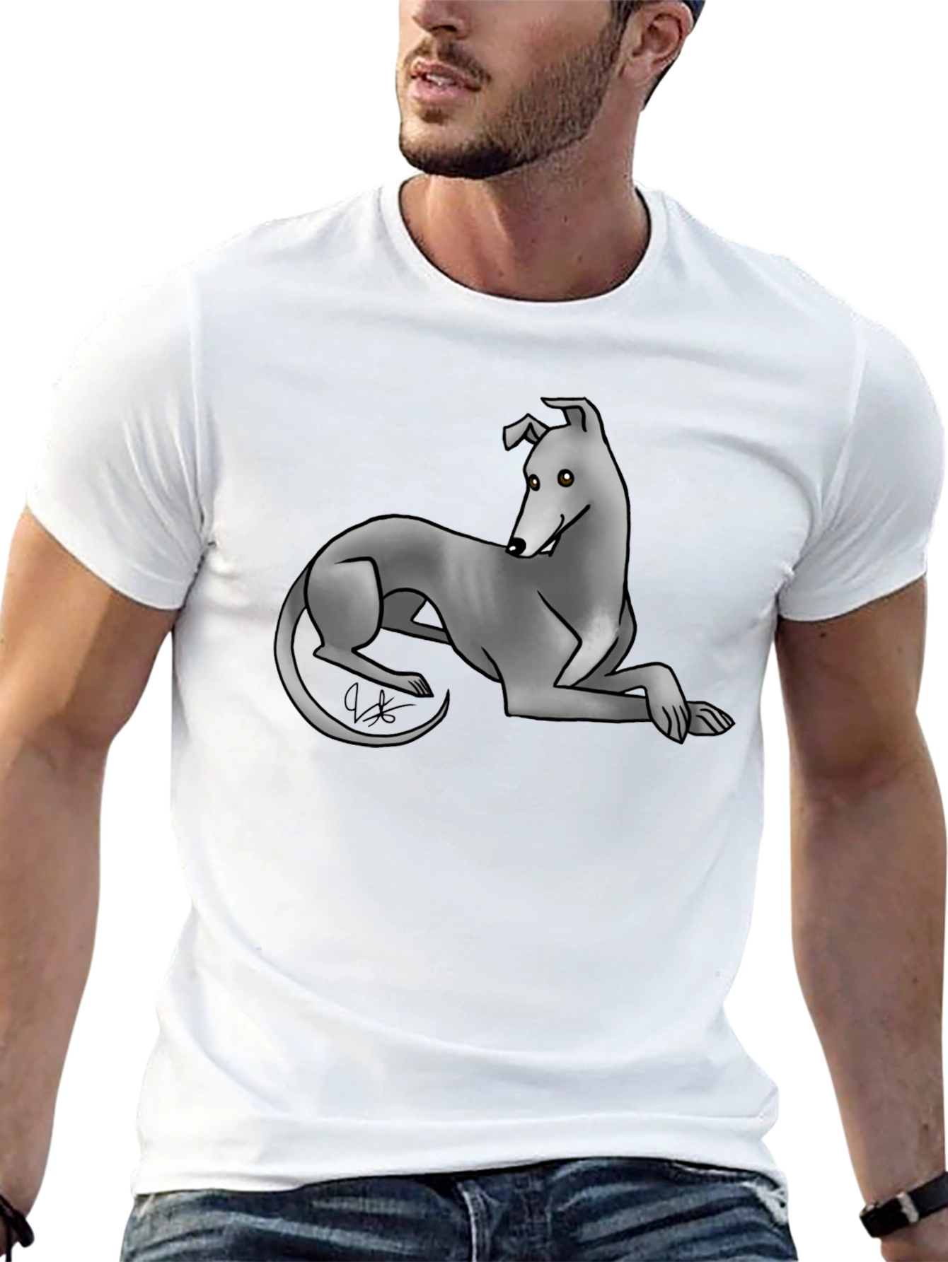 Greyhound Graphic Tee - Cool Dog Lover Shirt - 13