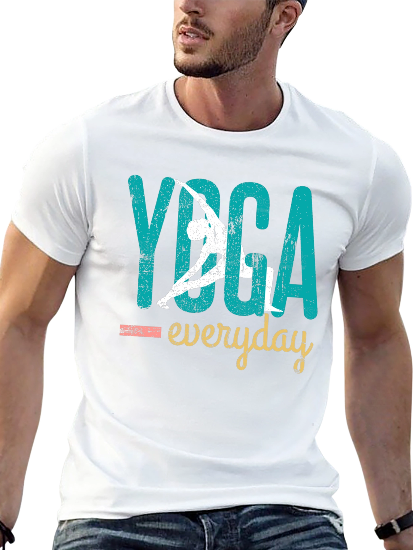 Black Yoga Everyday Graphic Tee - Black view 13