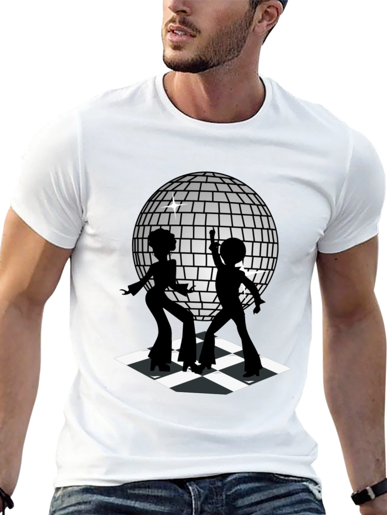 Black Retro Disco Dance T-Shirt - Black view 13