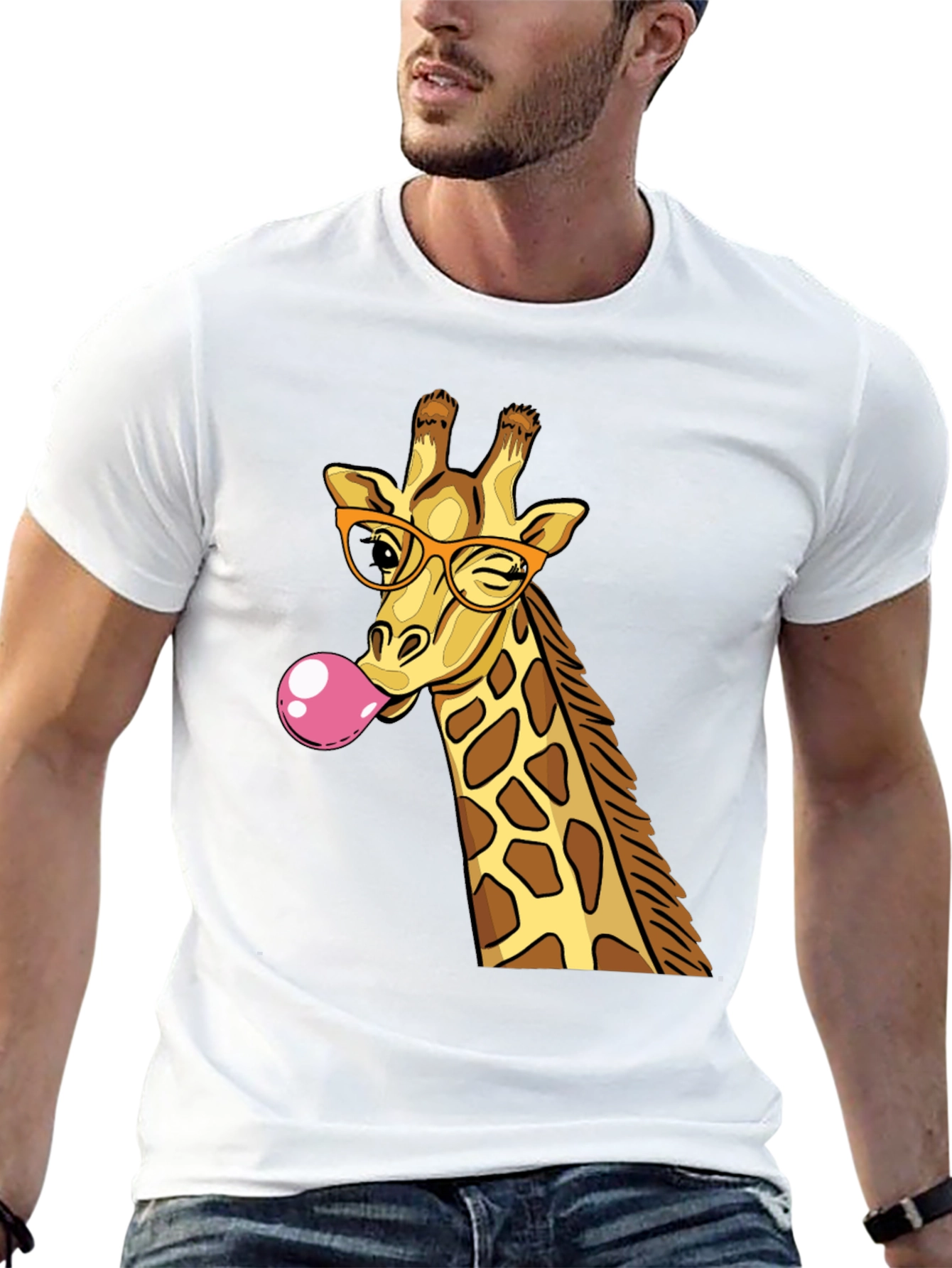 Black Giraffe Bubble Gum Graphic T-Shirt view 13