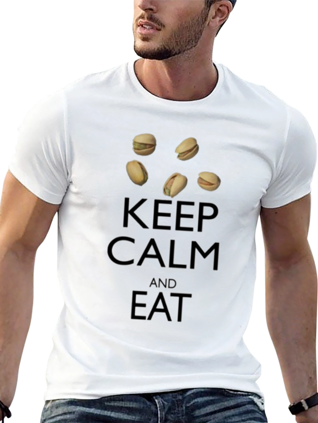 Black Keep Calm and Eat Pistachios T-Shirt view 13