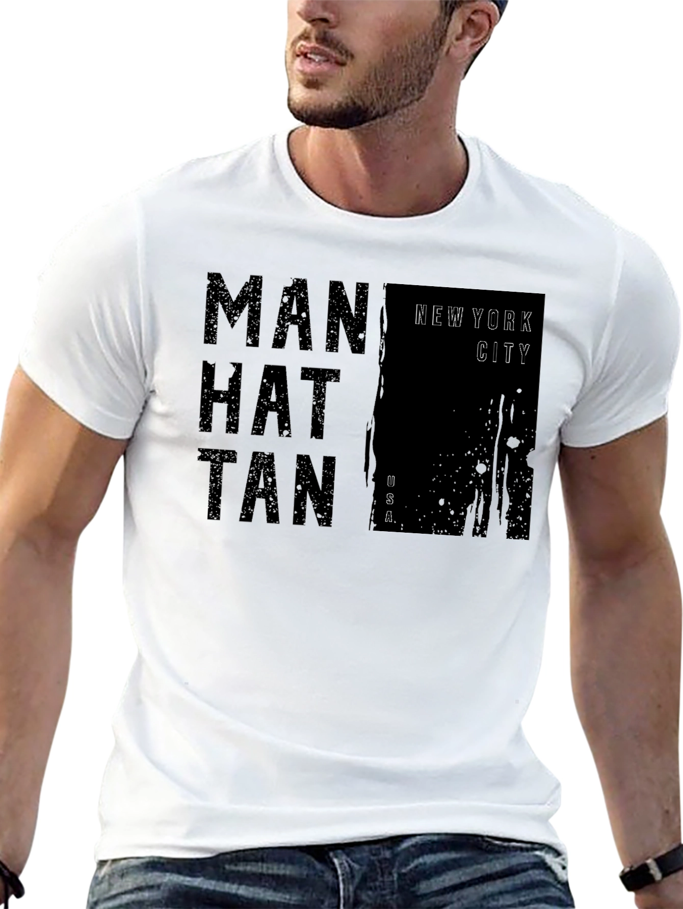Black Manhattan New York City Black T-Shirt view 13