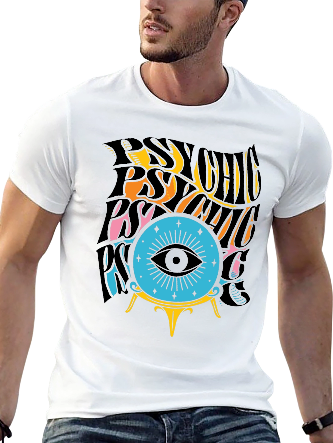 Black Psychic Eye T-Shirt - Black Cotton Tee view 13