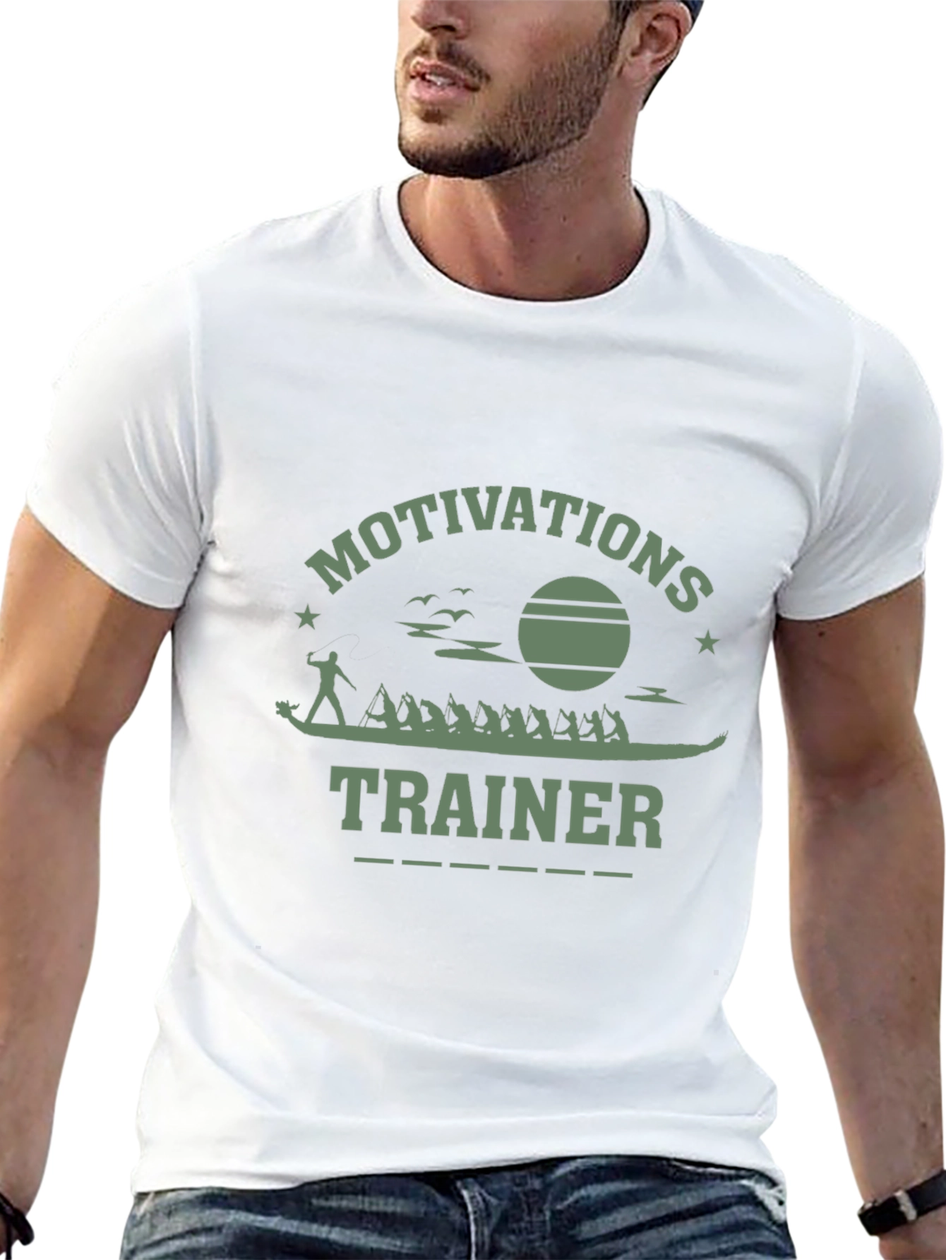 Black Motivational Trainer Graphic T-Shirt view 13
