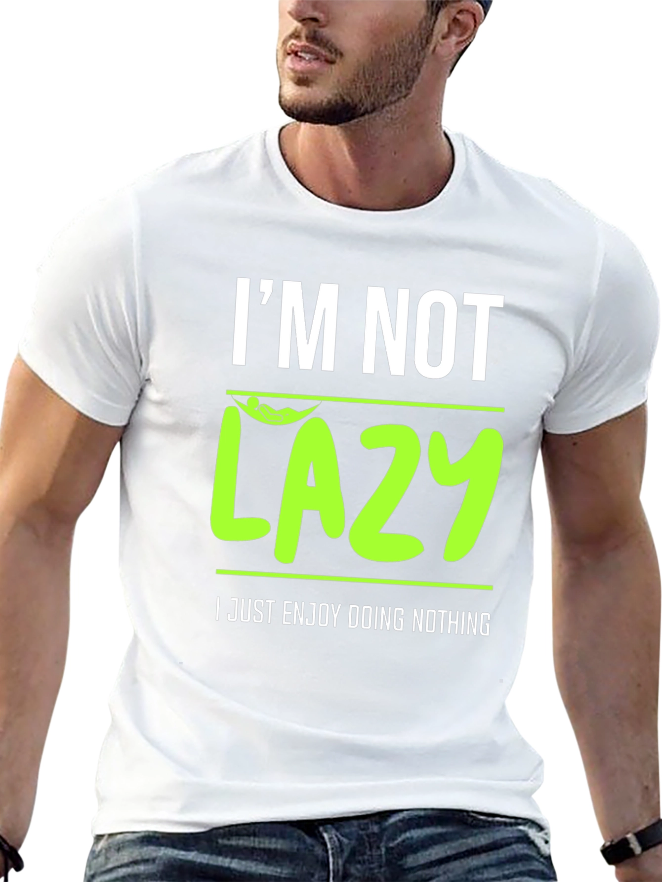 Black I'm Not Lazy - Enjoy Doing Nothing T-Shirt view 13