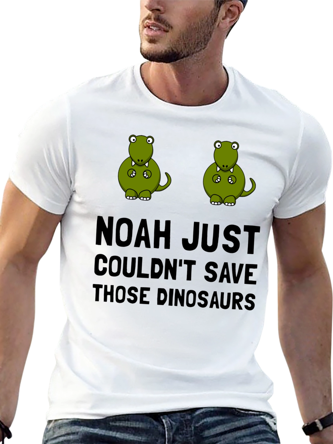 Black Noah Couldn't Save The Dinosaurs T-Shirt view 13