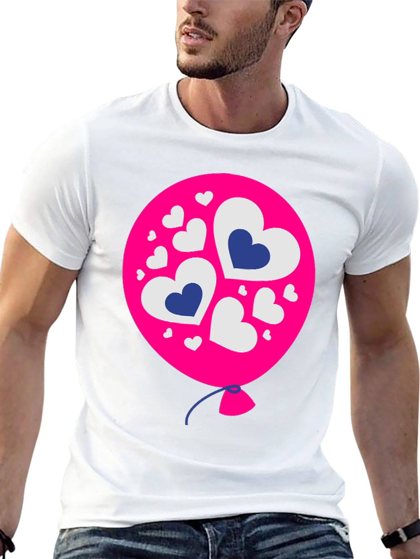 Heart Balloon Graphic Tee - Black - 13