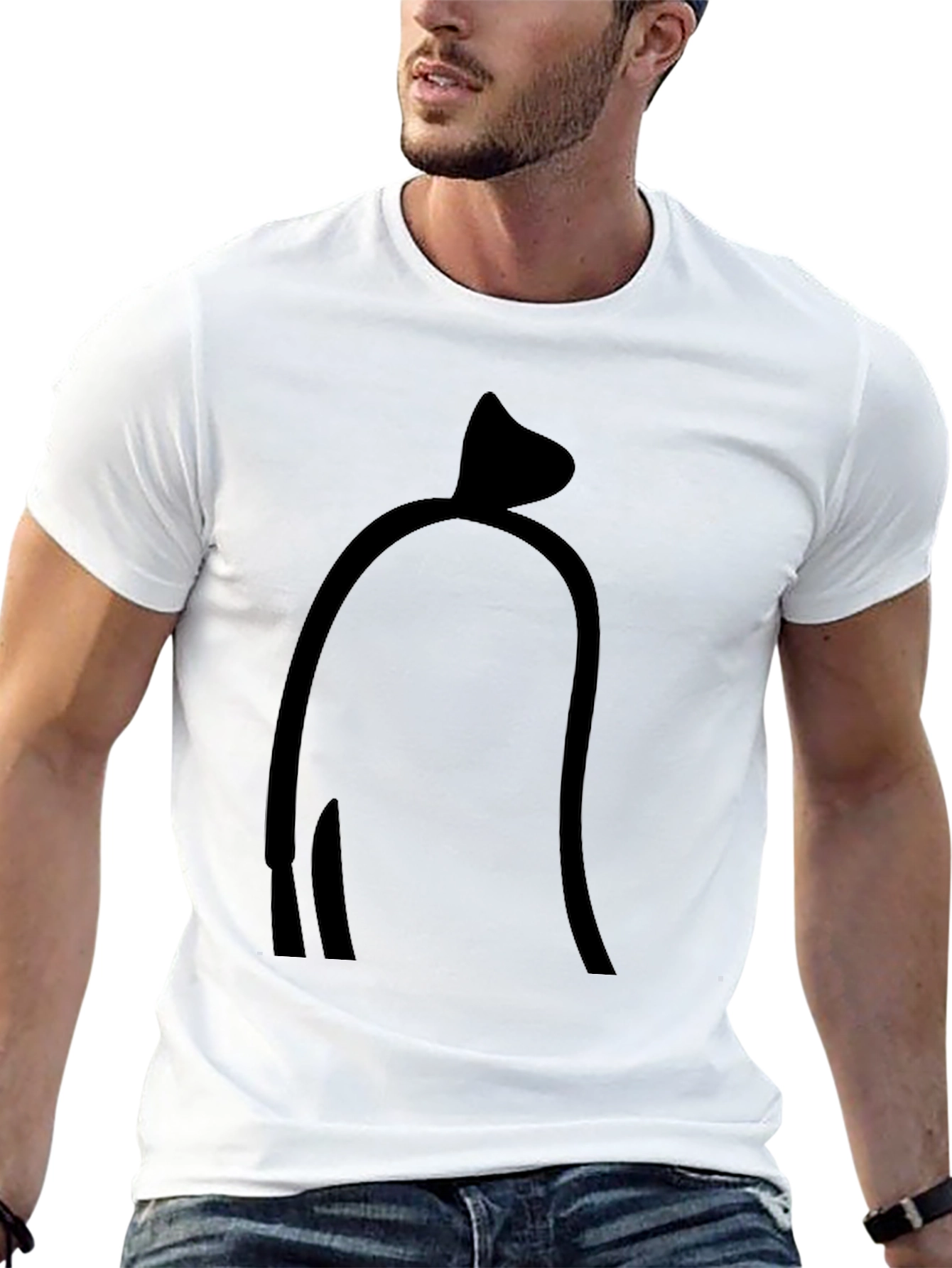 Black Sausage Shape Tee - Novelty T-Shirt view 13