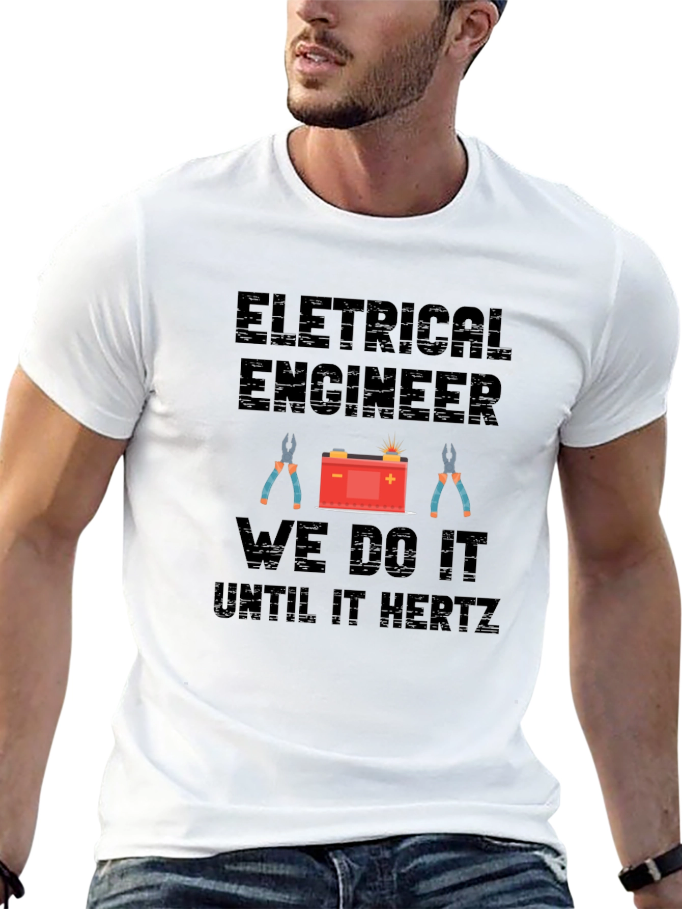 Black Electrical Engineer "Until It Hertz" T-Shirt view 13