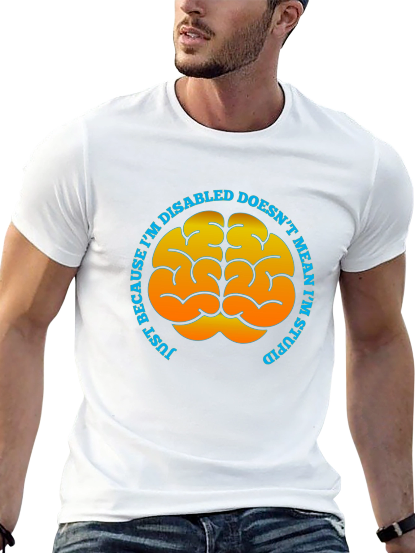 Black Brain Graphic T-Shirt - Disability Awareness Tee view 13