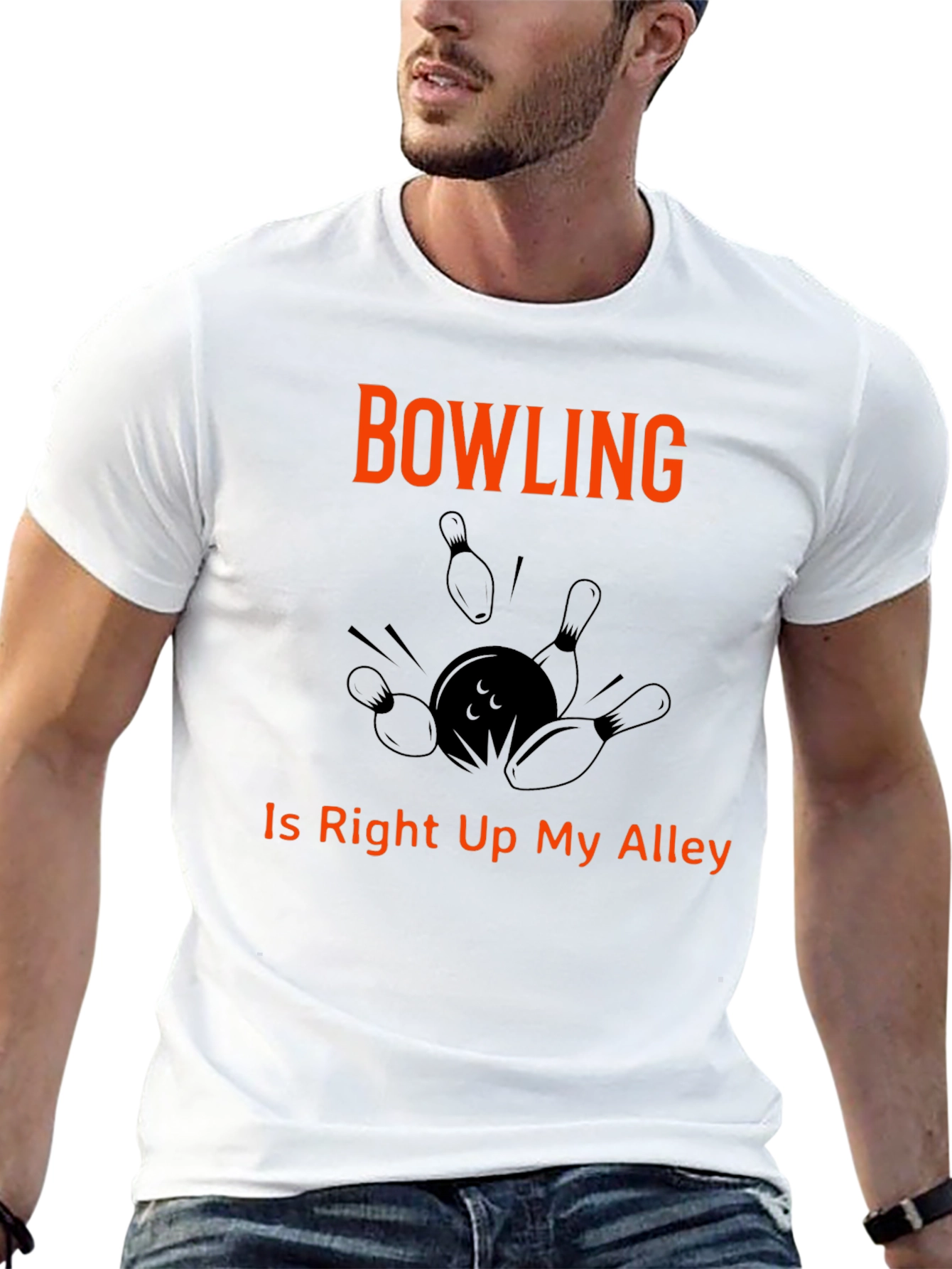 Black Bowling T-Shirt "Right Up My Alley" Graphic Tee view 13