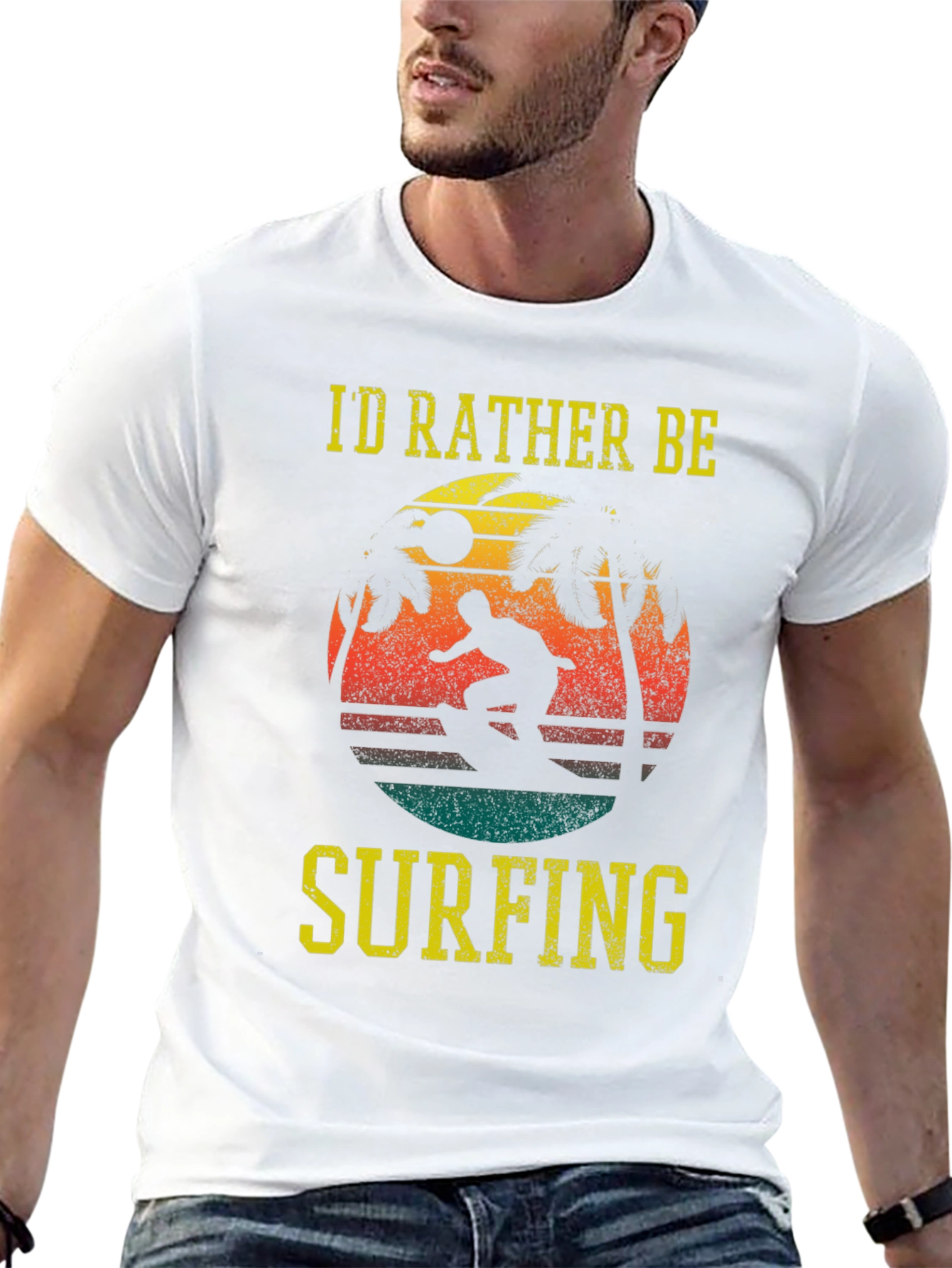 Black Surfing Graphic T-Shirt - Retro Style view 13