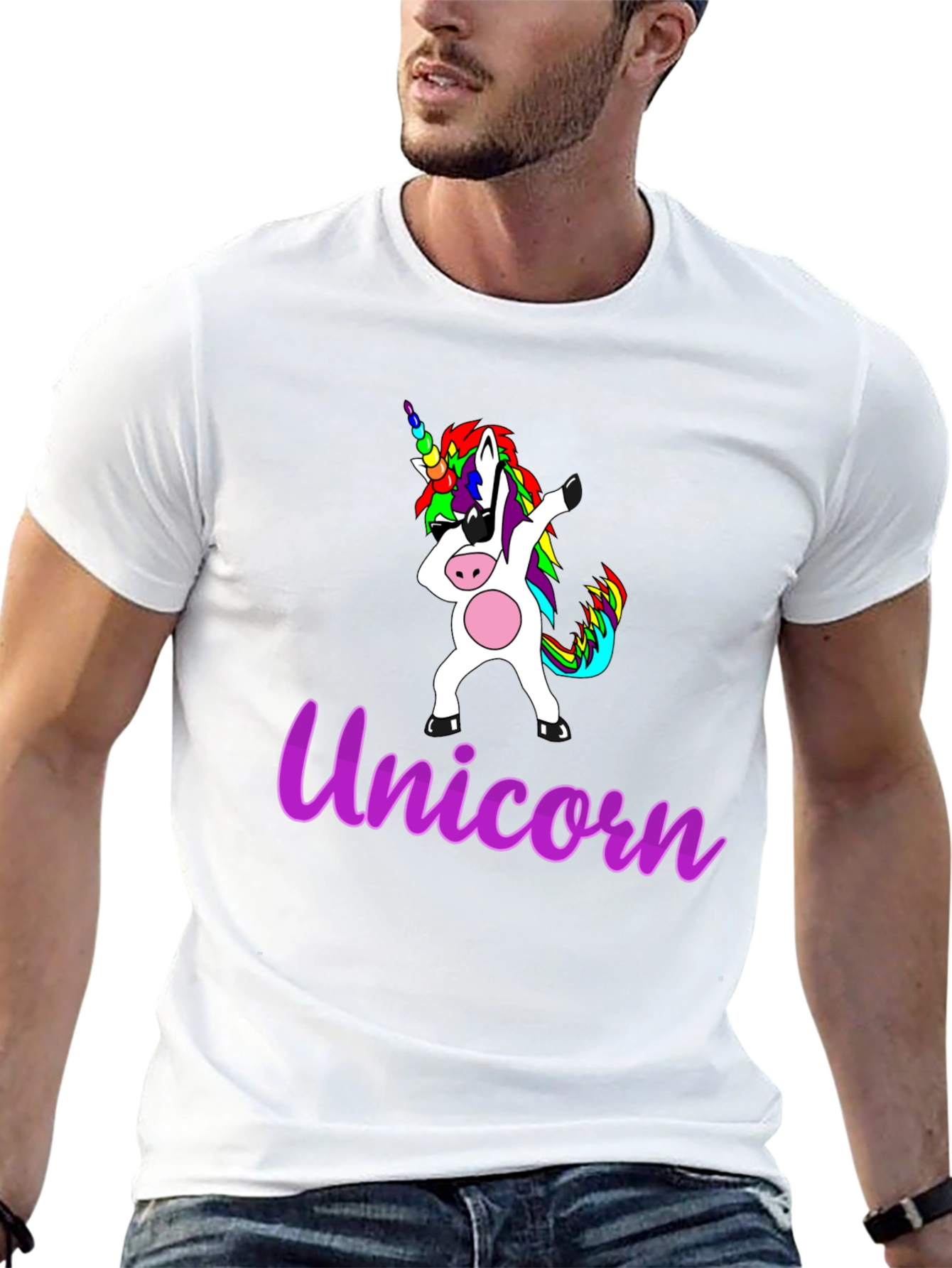 Black Dabbing Unicorn Graphic T-Shirt view 13