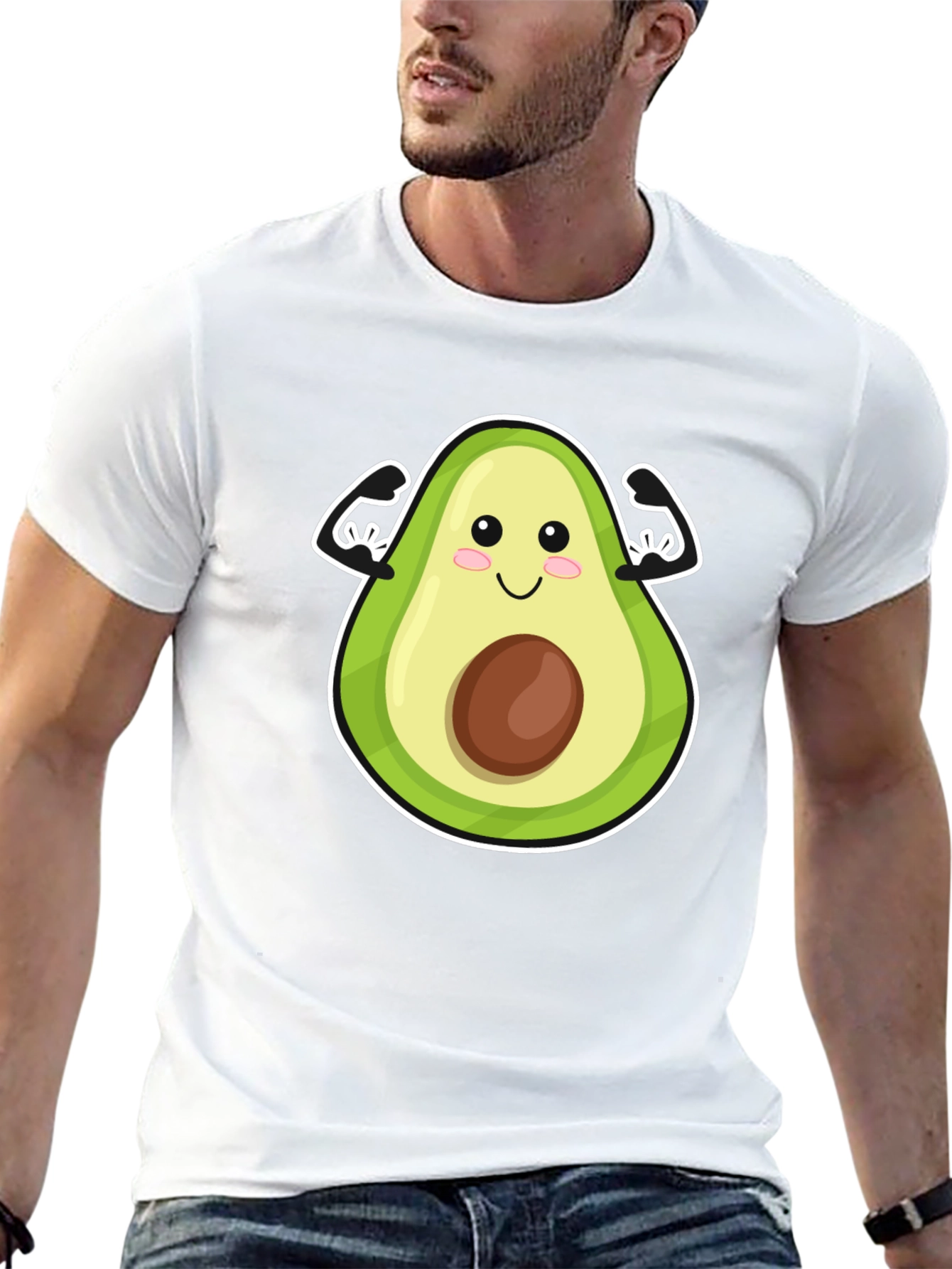Black Avocado Muscle Graphic Tee - Funny Workout Shirt view 13