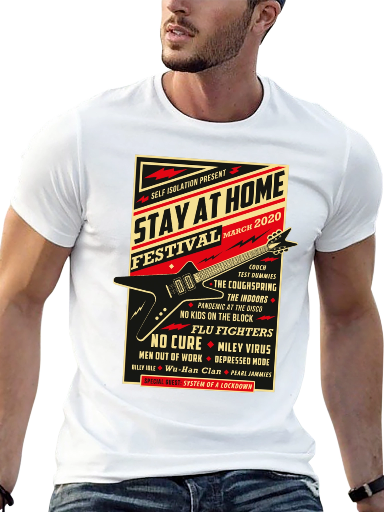 Black Stay At Home Festival 2020 Black Graphic T-Shirt view 13