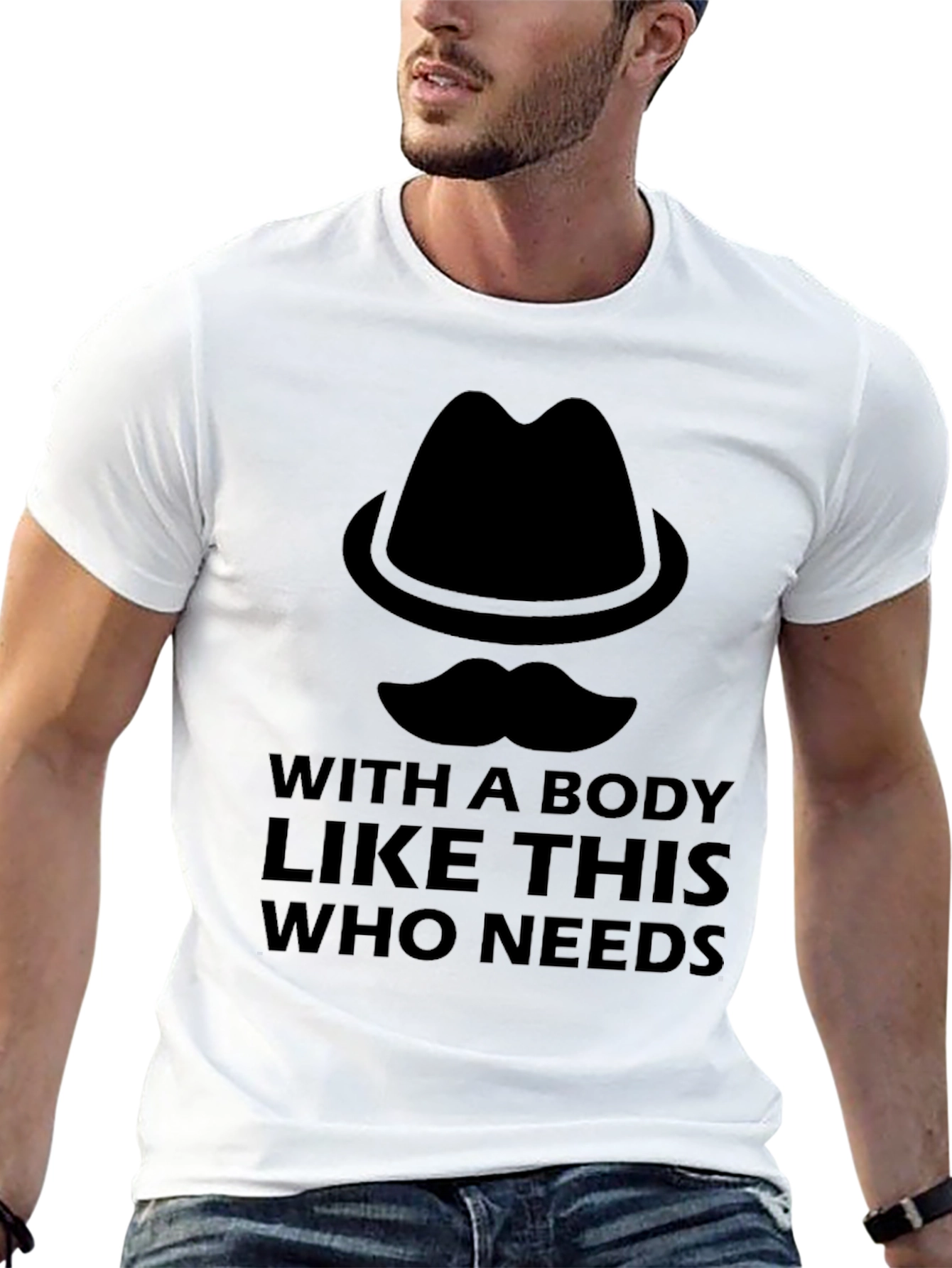 Black Funny Body T-Shirt - Humor Novelty Tee view 13