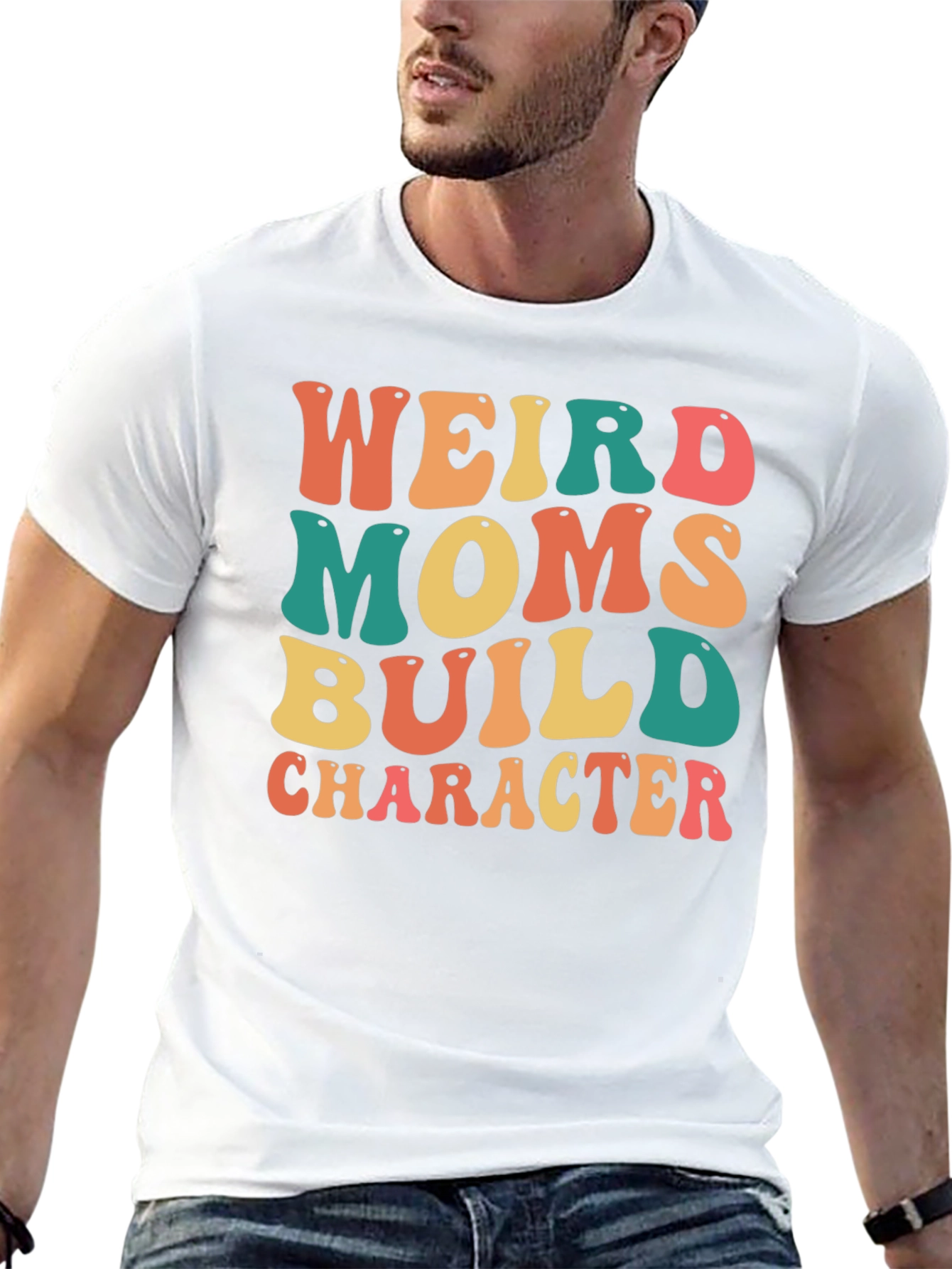 Black Weird Moms Build Character Graphic T-Shirt view 13