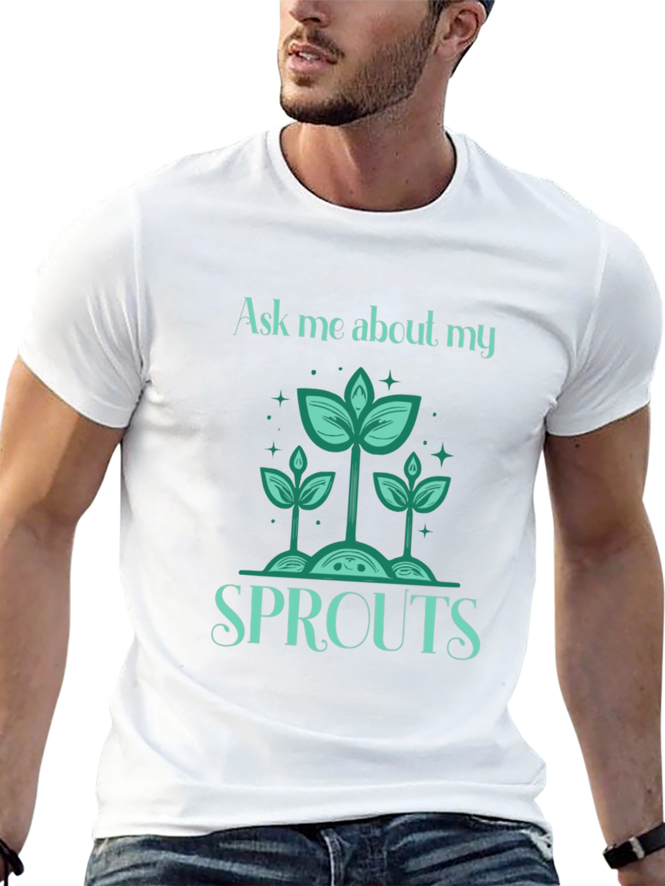 Black Ask Me About My Sprouts T-Shirt - Gardener's Delight view 13