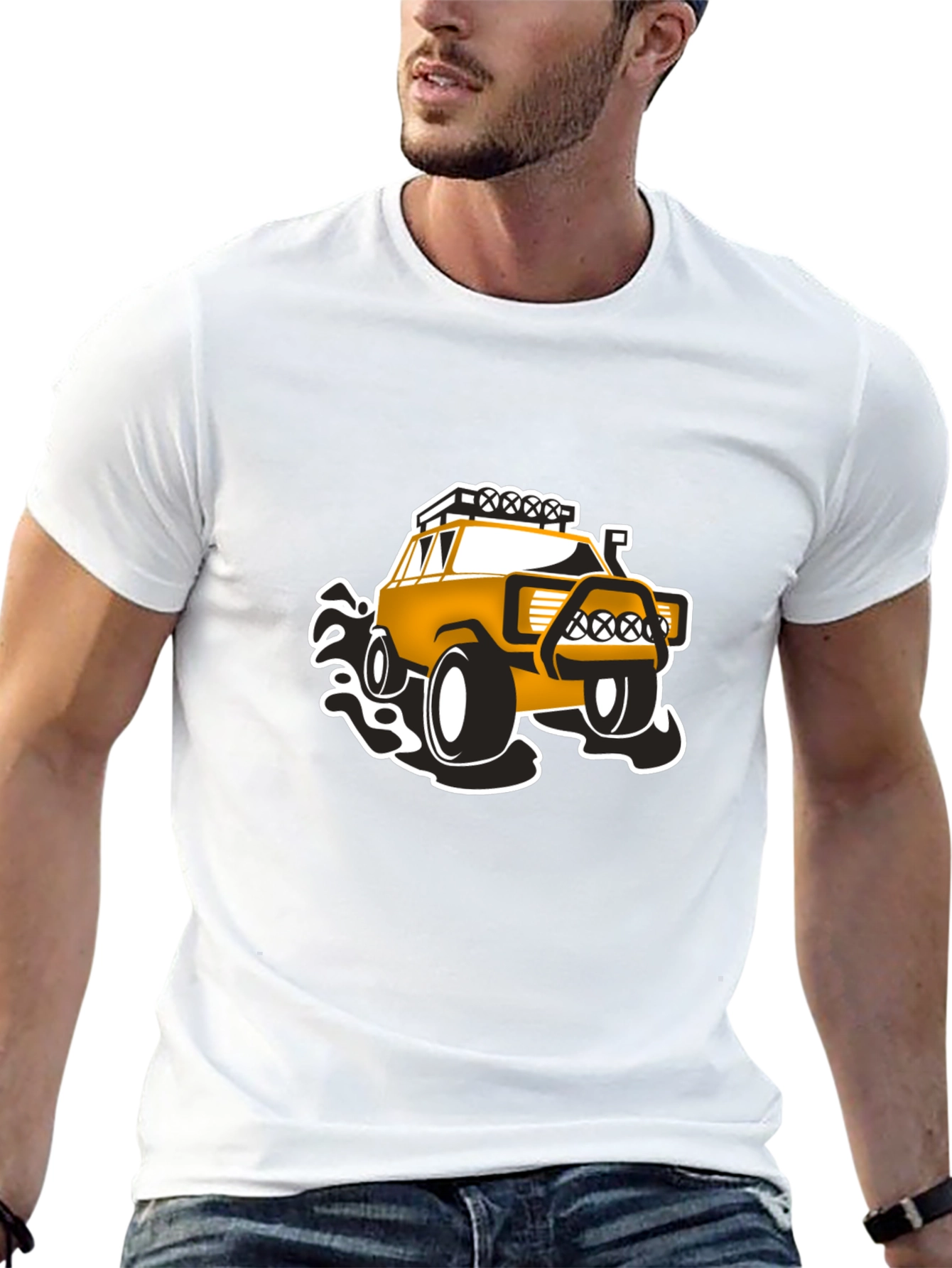 Black Off-Road Adventure T-Shirt - Black, Bold Design view 13