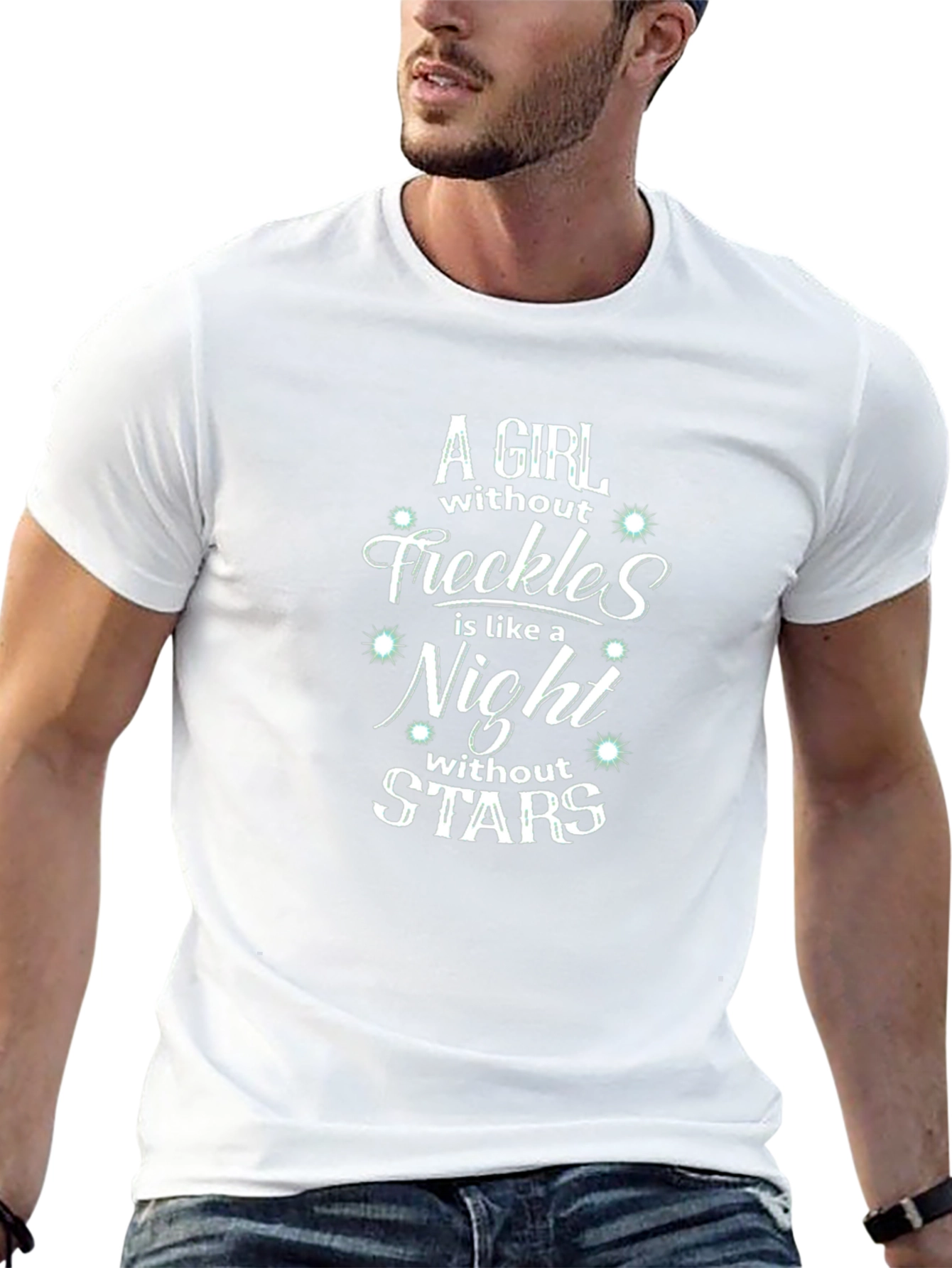 Freckles Night Stars Graphic Tee - Trendy Black T-Shirt - 13