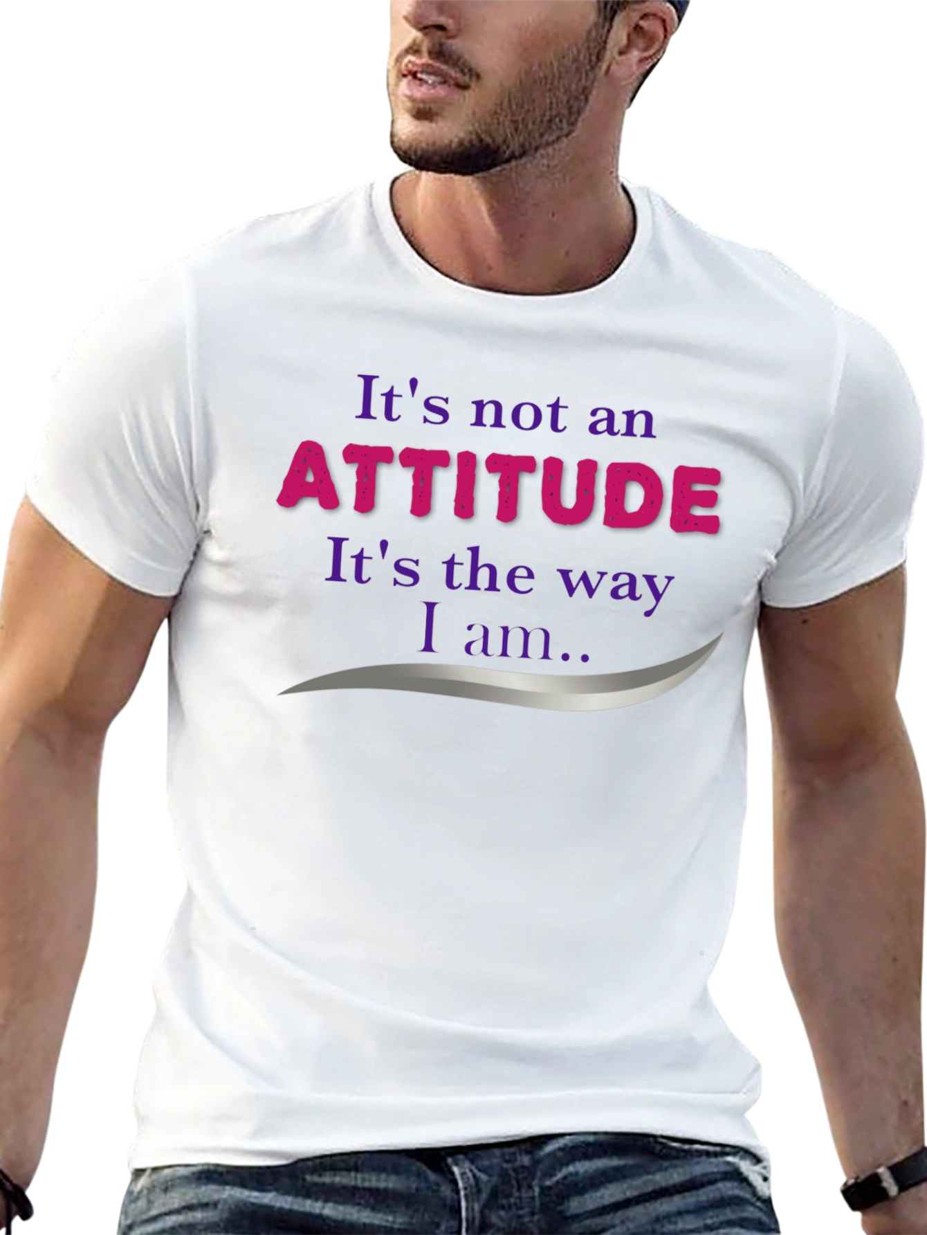 Black Attitude Statement Graphic Tee - Soft Cotton Blend view 13