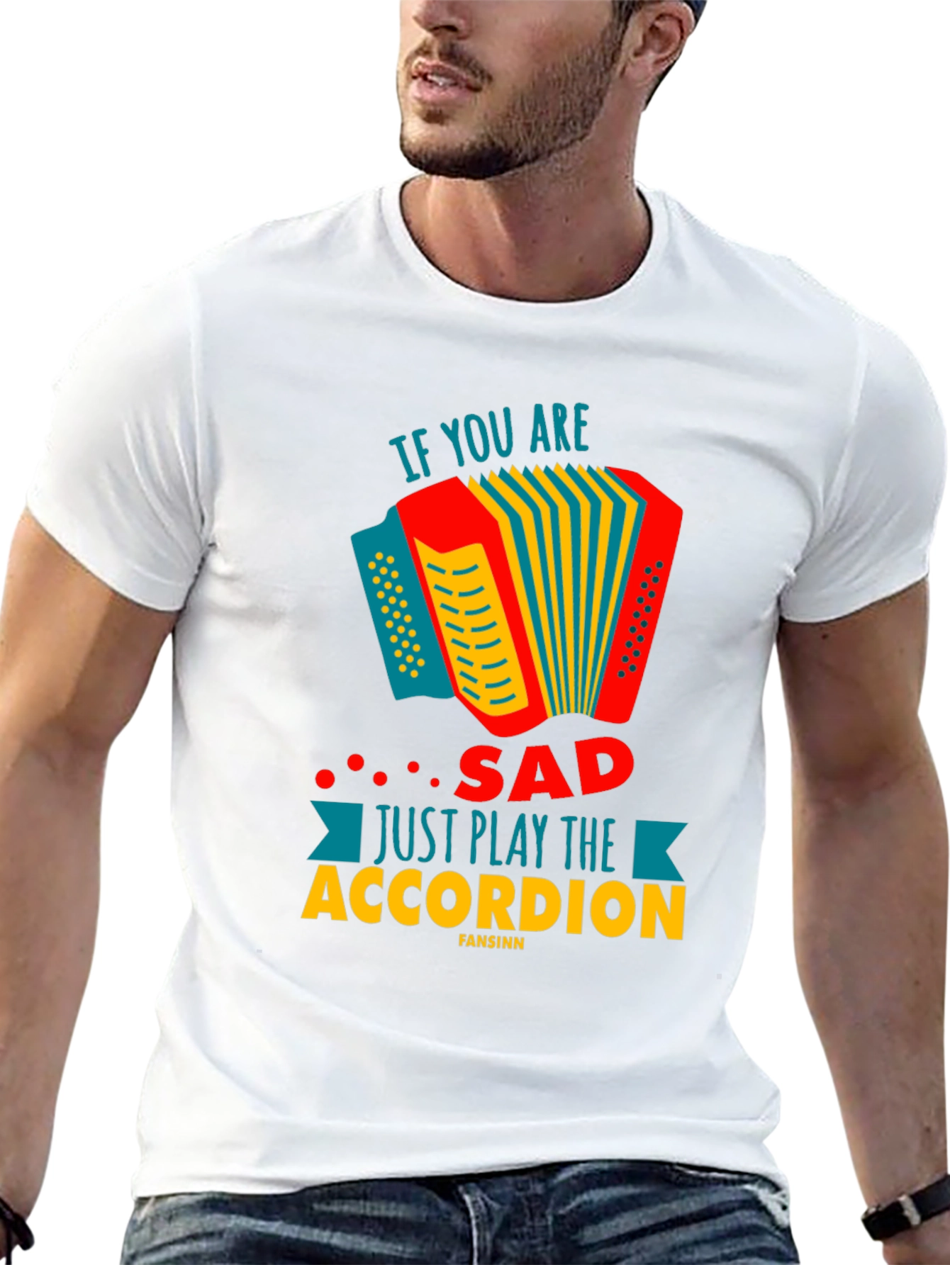 Black Play Accordion Funny T-Shirt view 13