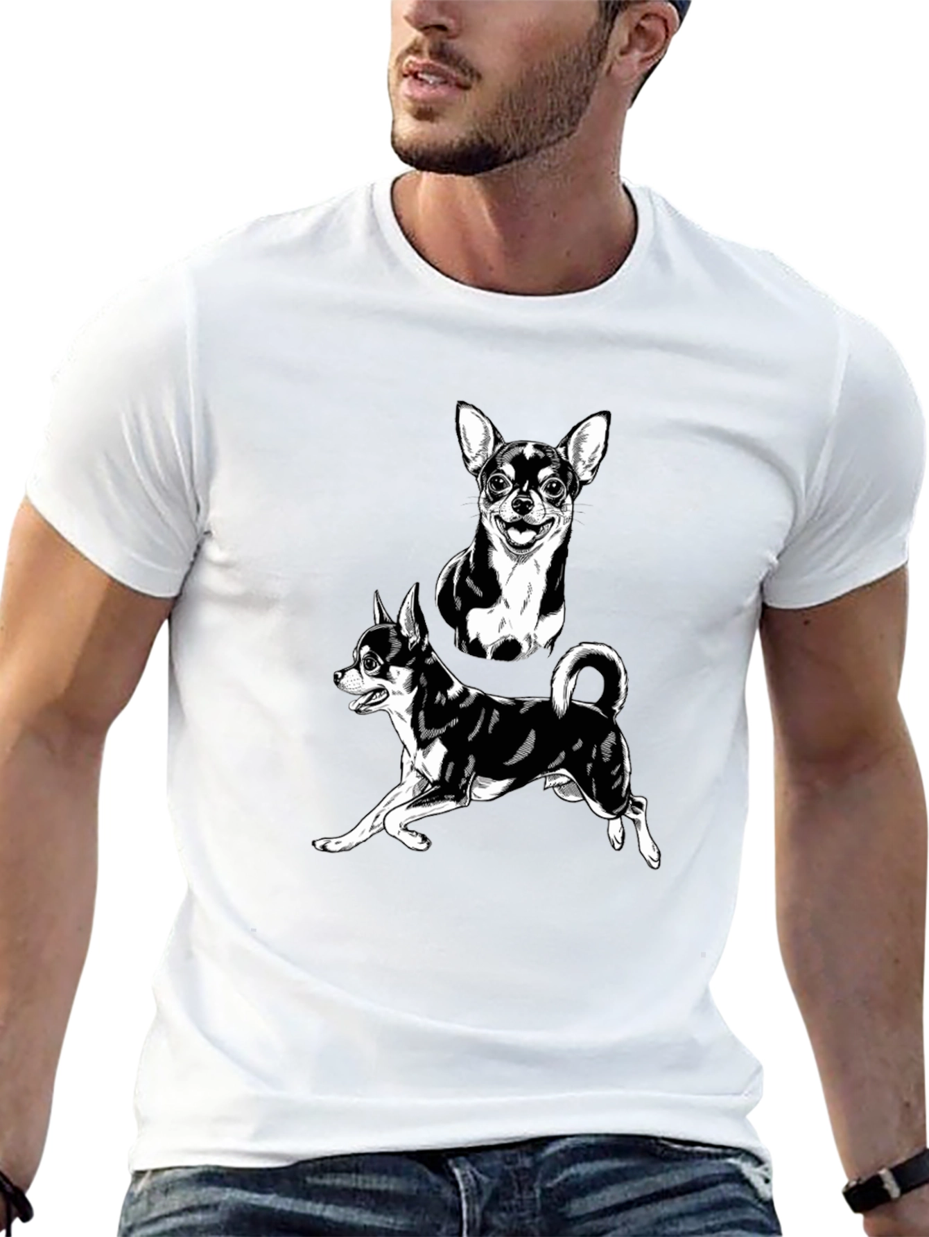 Black Chihuahua Graphic Black T-Shirt | Dog Lover Tee view 13