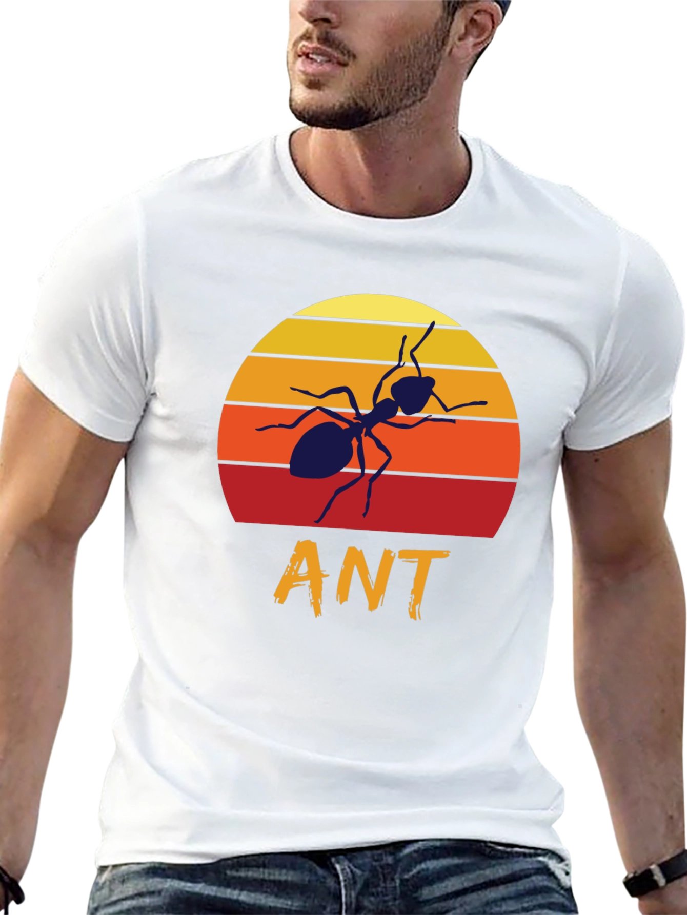 Black Retro Sunset Ant Graphic T-Shirt view 13