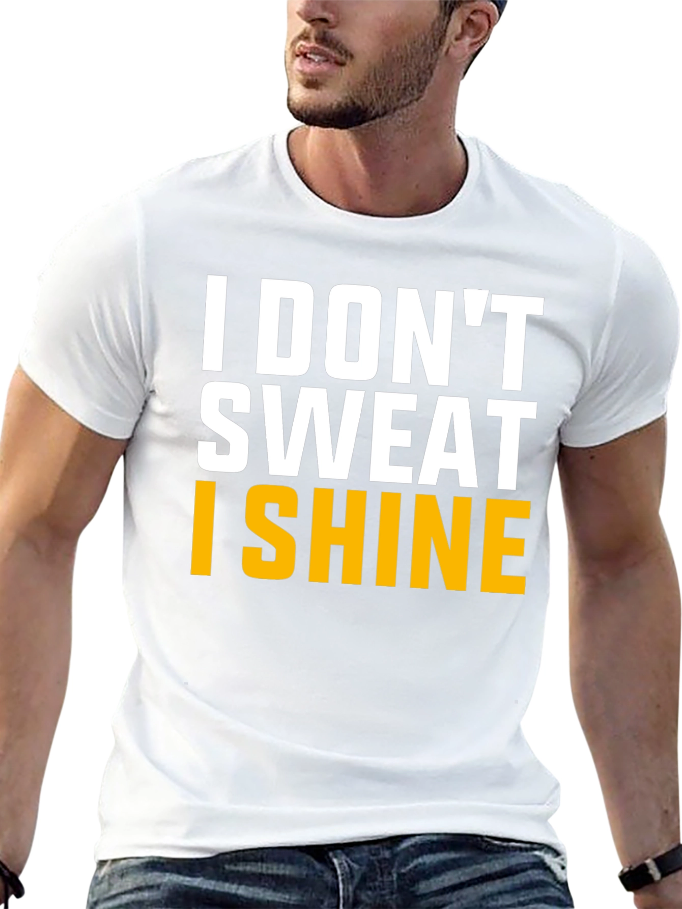 Black I Don't Sweat I Shine Graphic Tee view 13