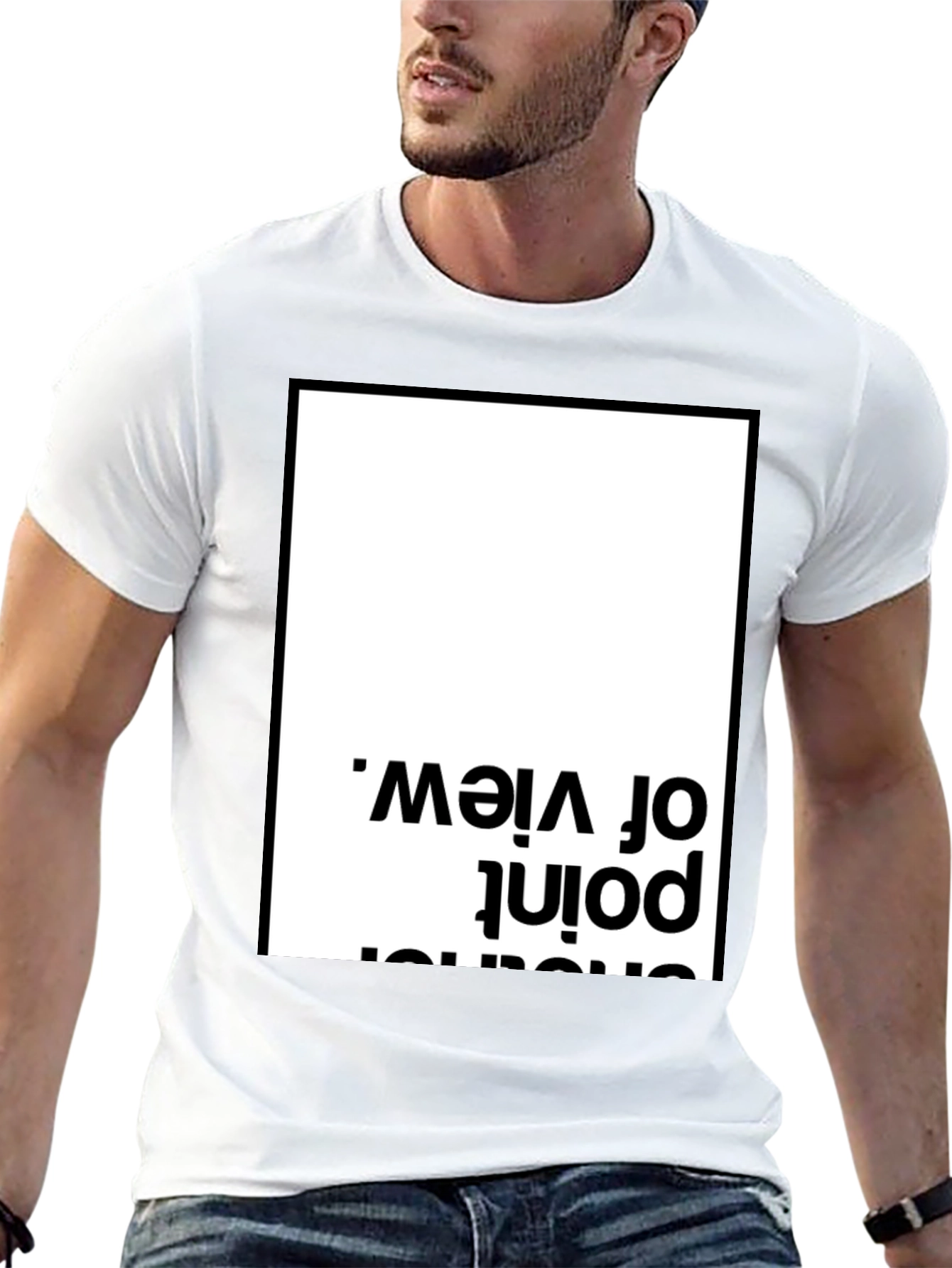 Black Unique Perspective Tee - Black Cotton T-Shirt view 13